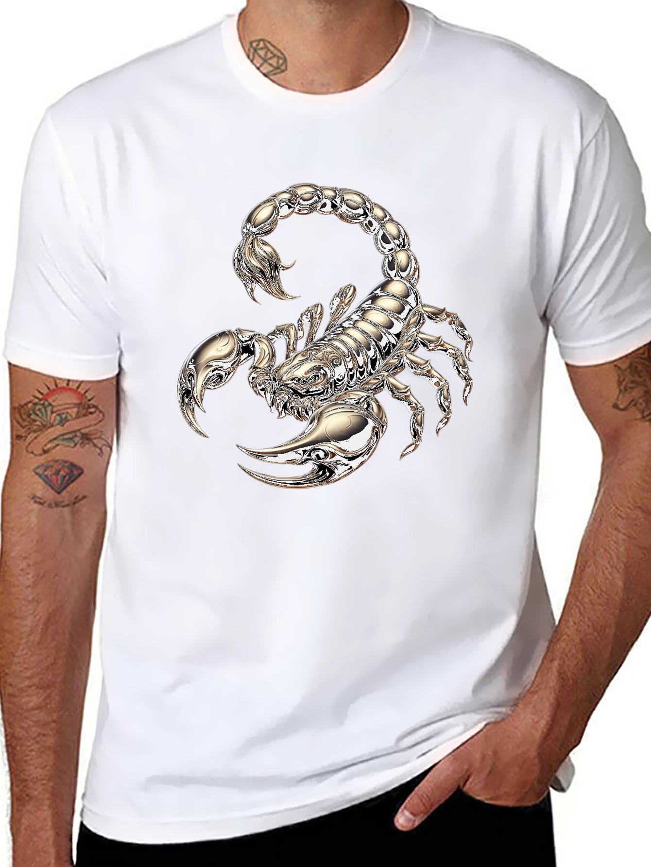 Scorpion Graphic Print T-Shirt - Black