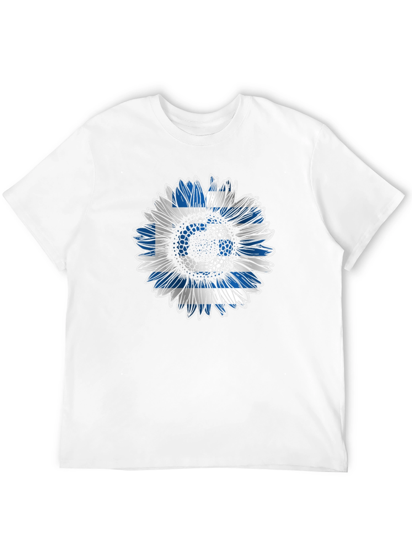 Greek Flag Sunflower T-Shirt - Unique Design