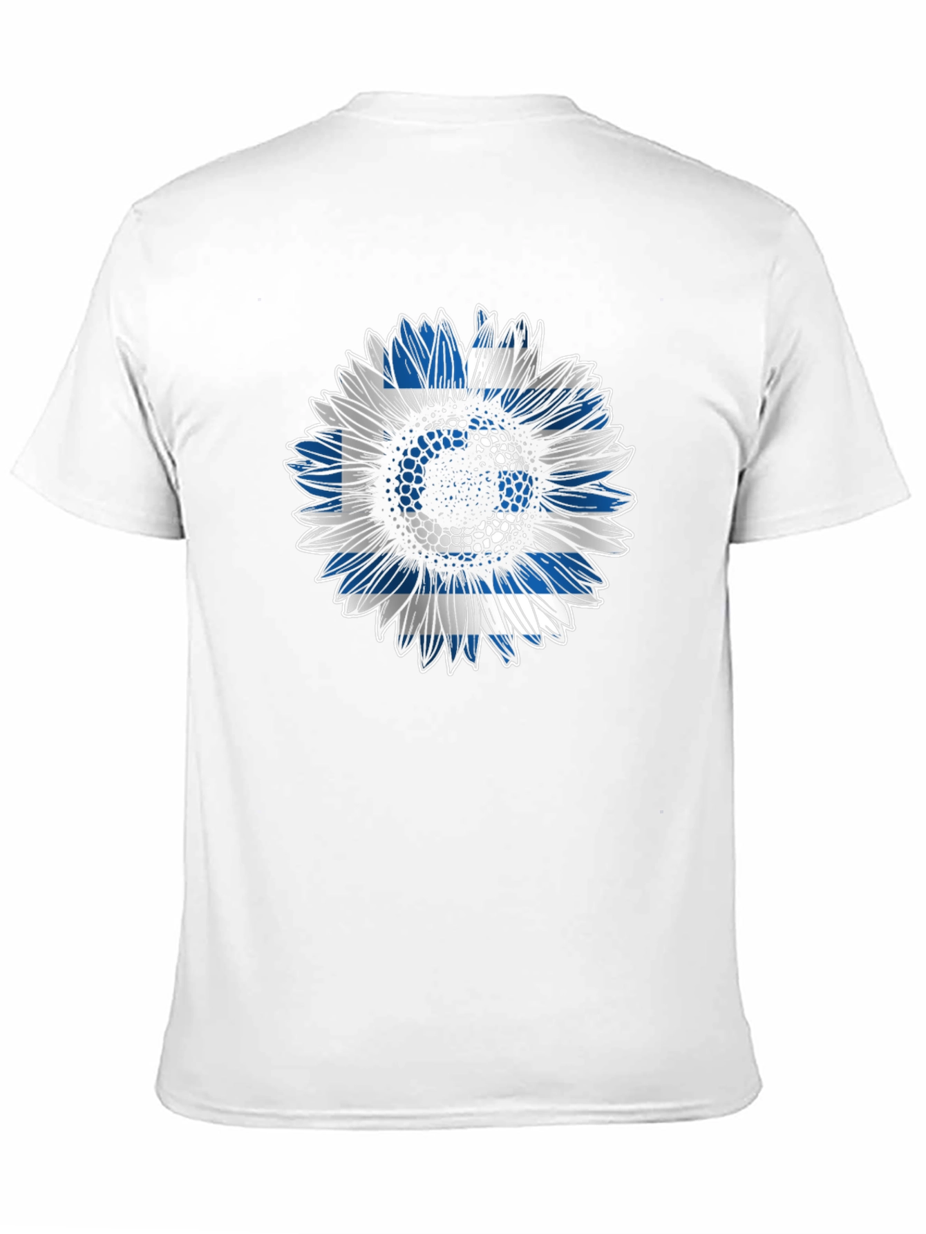 Greek Flag Sunflower T-Shirt - Unique Design