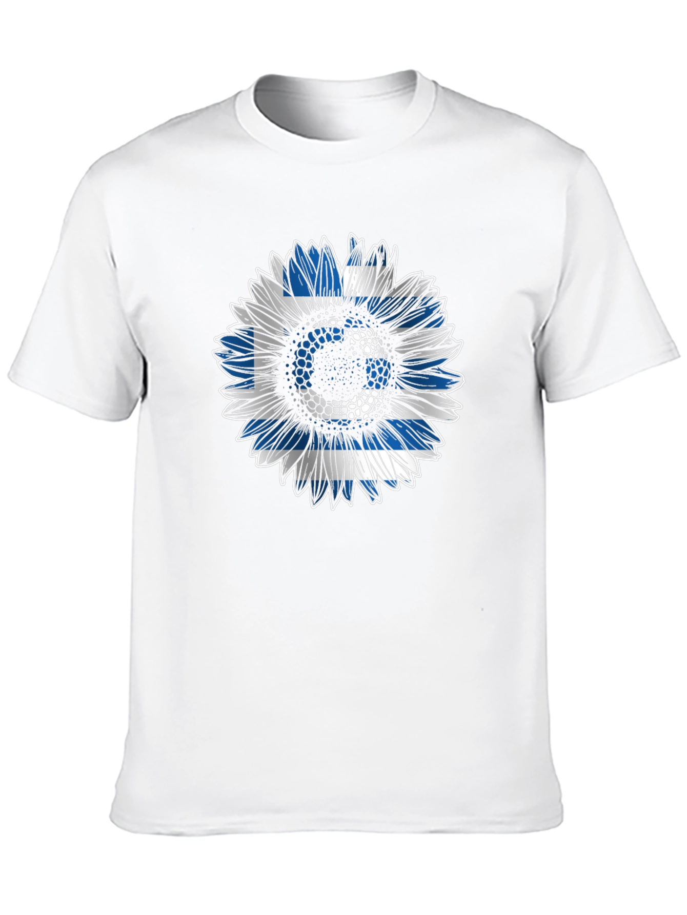 Greek Flag Sunflower T-Shirt - Unique Design