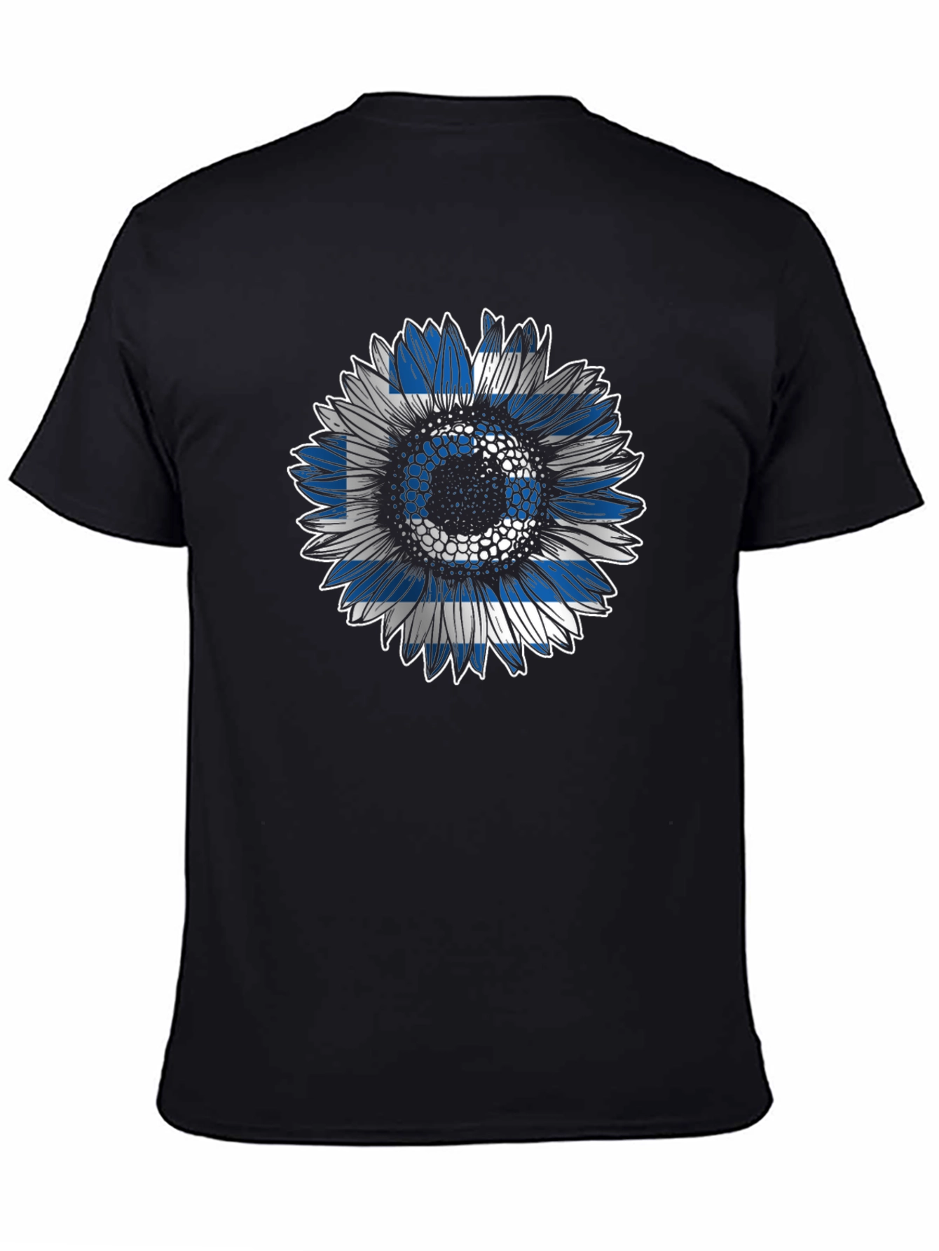 Greek Flag Sunflower T-Shirt - Unique Design