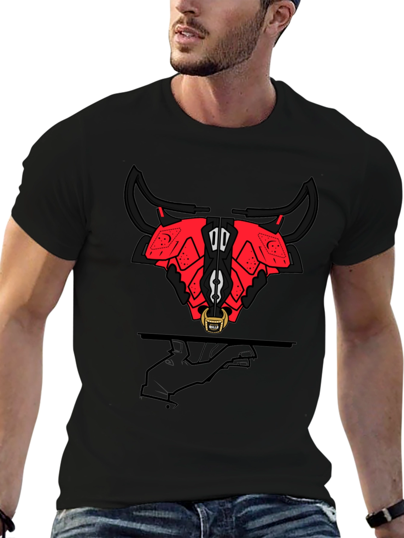 Stylized Bull Graphic Tee - Modern Urban Fashion