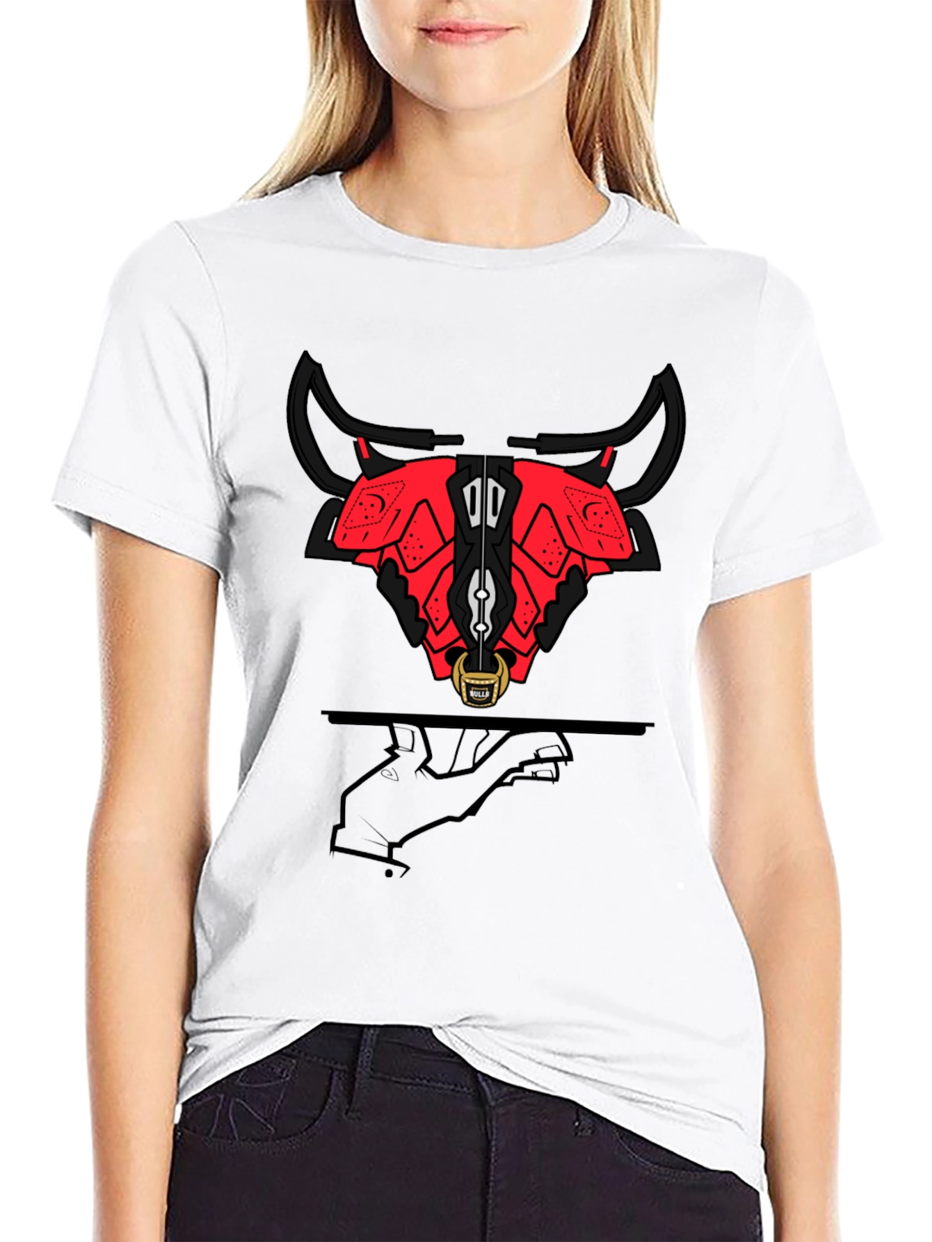 Stylized Bull Graphic Tee - Modern Urban Fashion