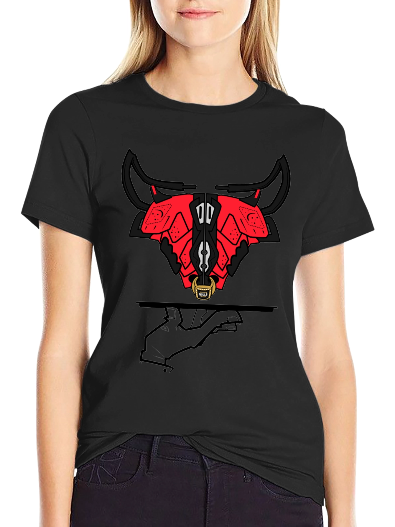 Stylized Bull Graphic Tee - Modern Urban Fashion