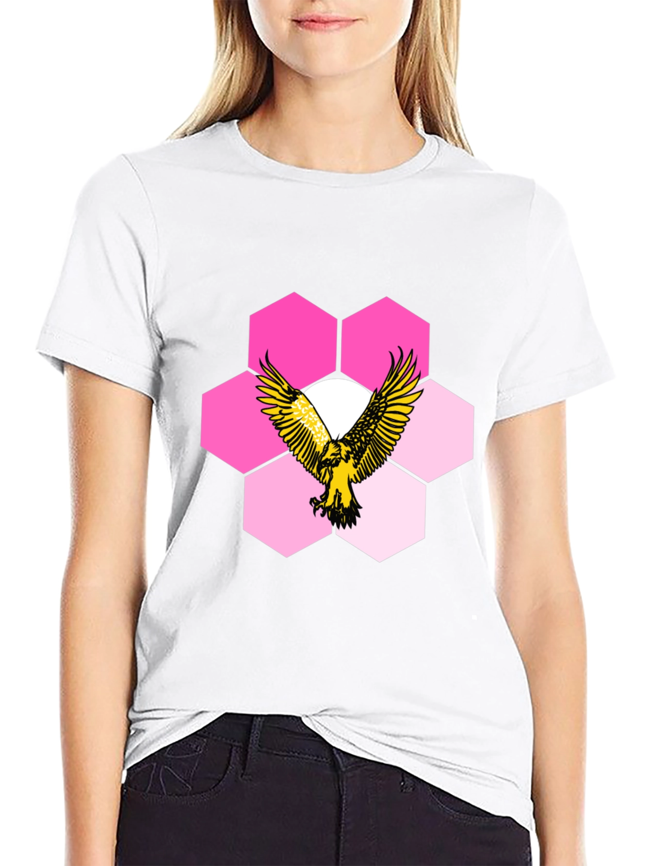 Eagle Hexagon Graphic T-Shirt - Cool Design!