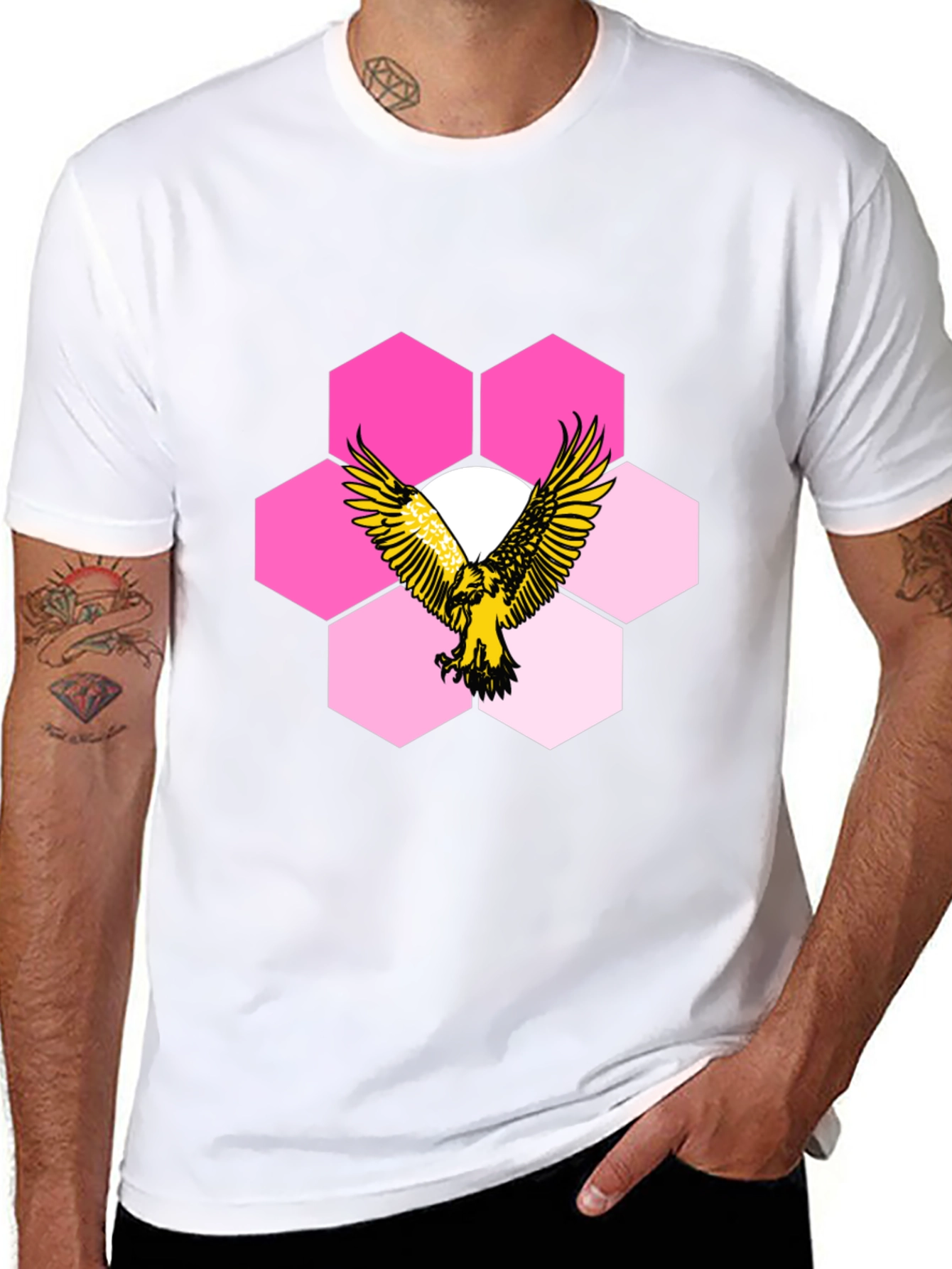 Eagle Hexagon Graphic T-Shirt - Cool Design!