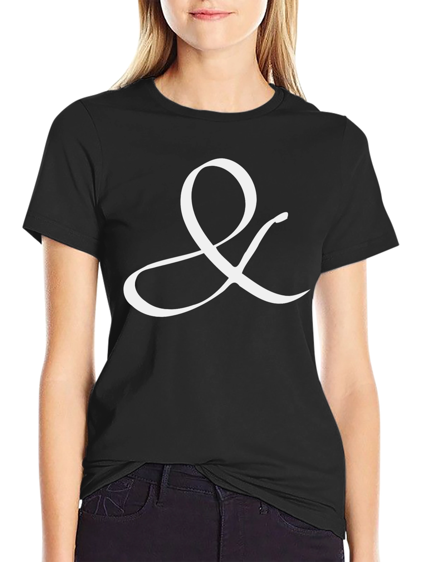 Elegant Ampersand T-Shirt - Classic Black