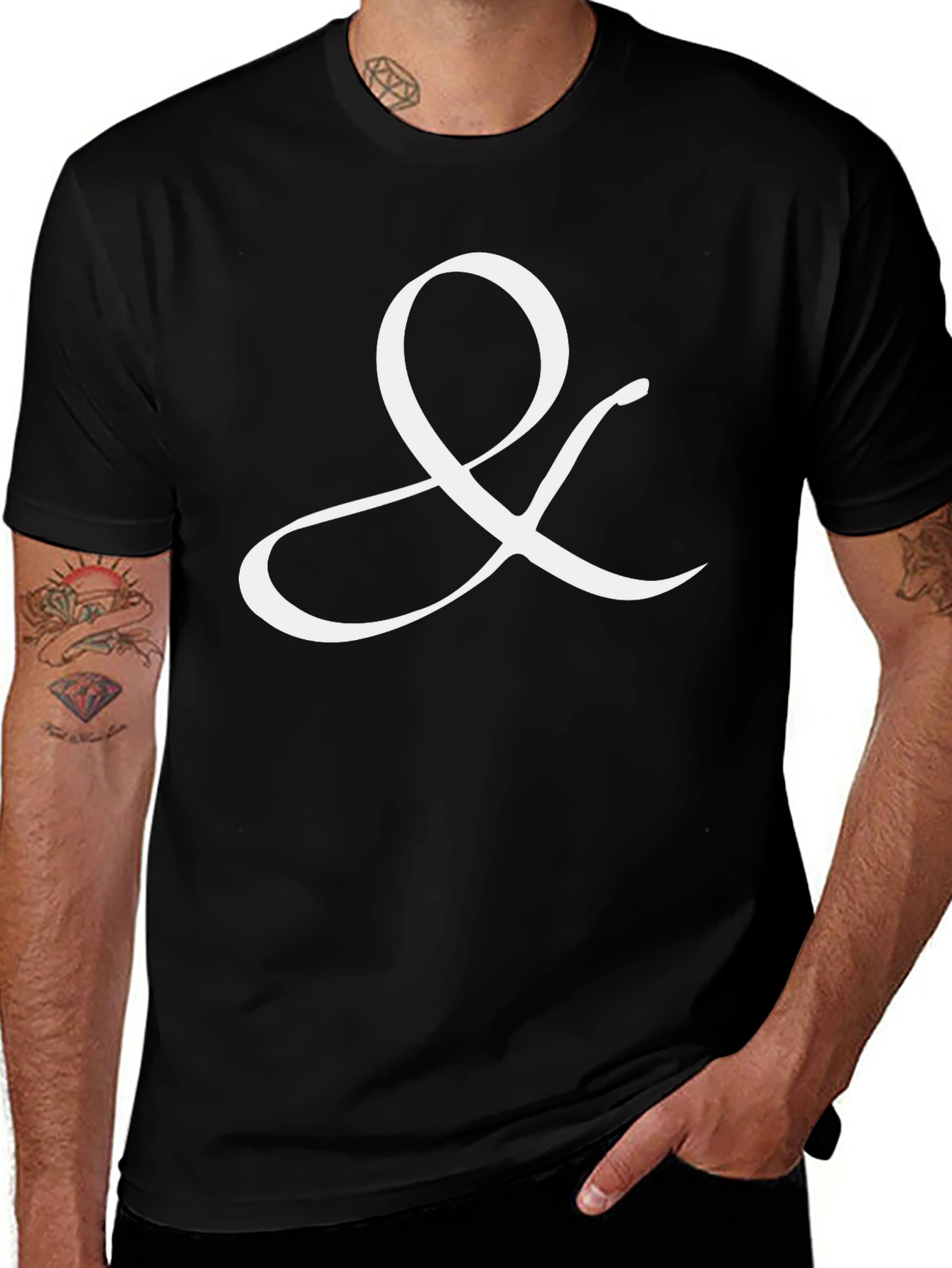 Elegant Ampersand T-Shirt - Classic Black