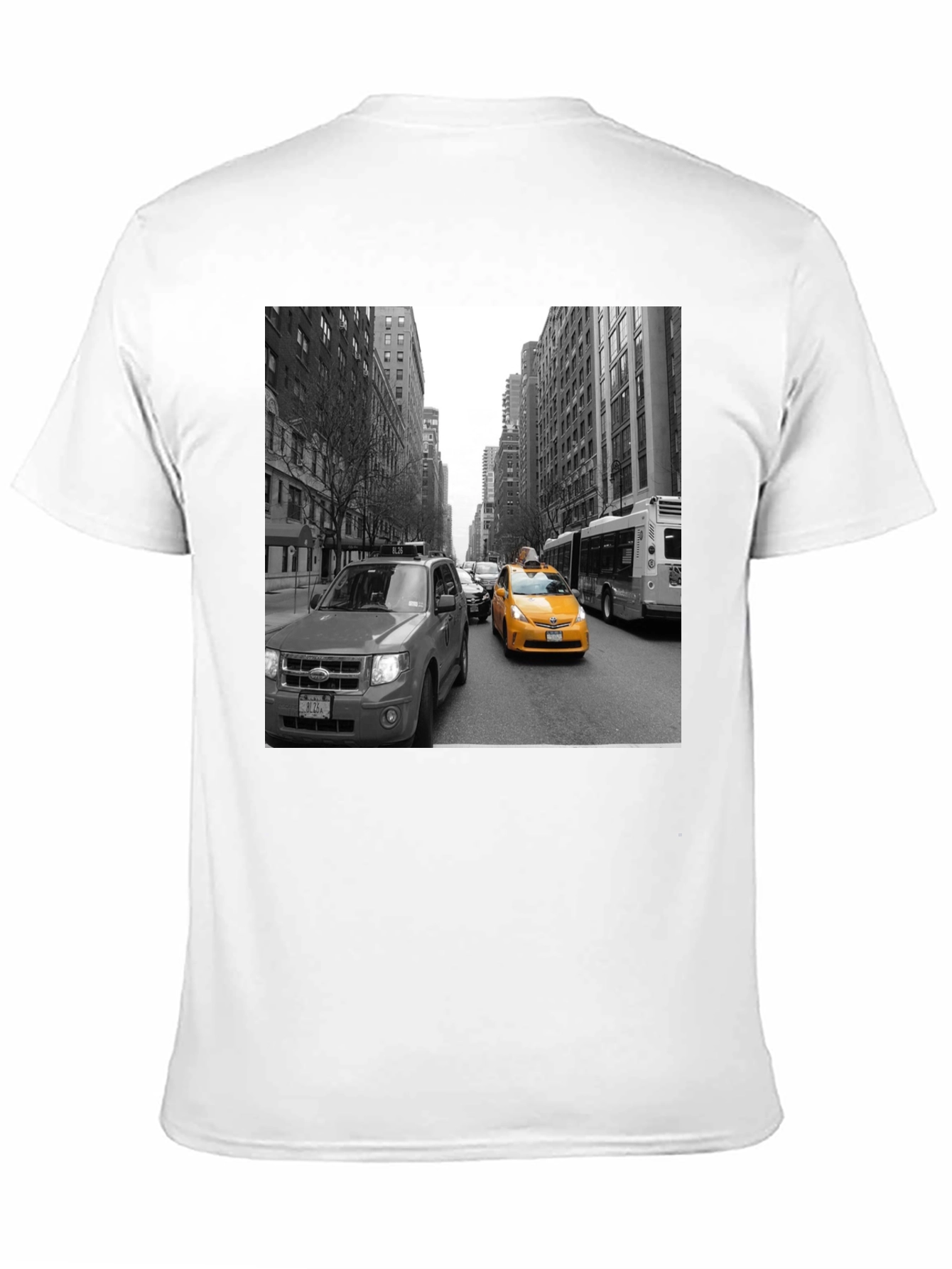 NYC Taxi Graphic Tee - Black Cotton T-Shirt