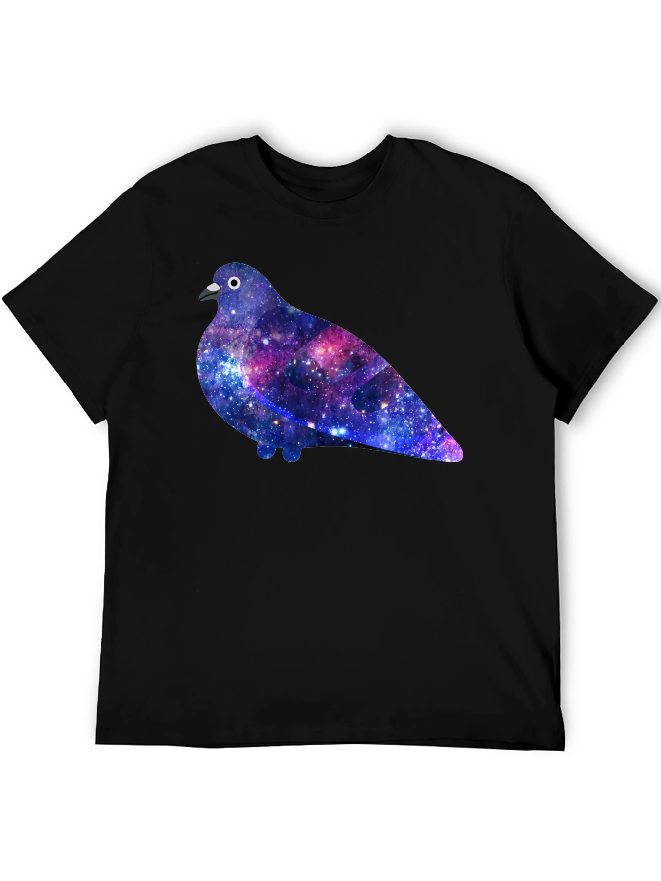 Galaxy Pigeon Graphic Tee - Unique Space Bird T-Shirt
