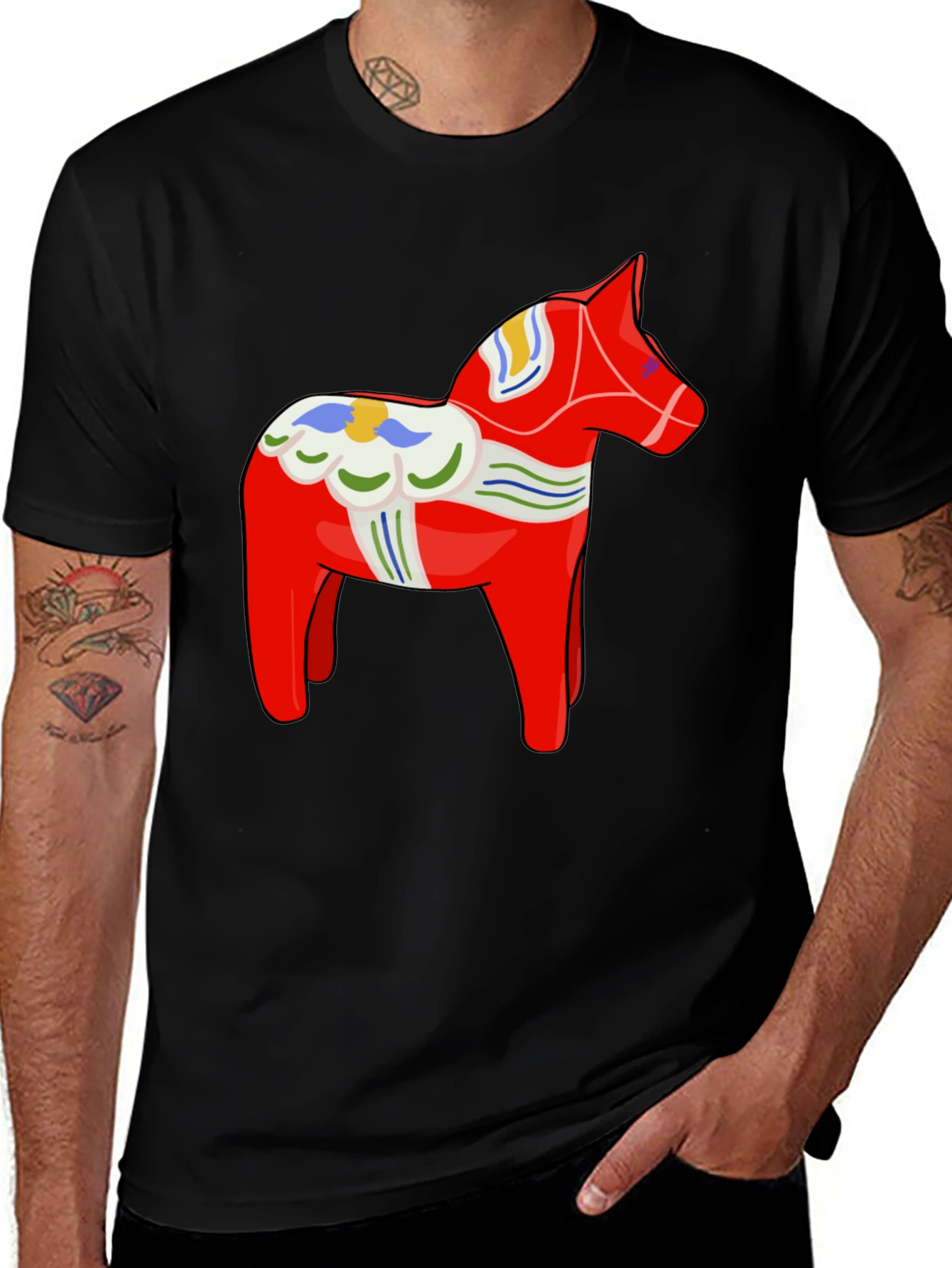 Dala Horse Graphic Tee - Black