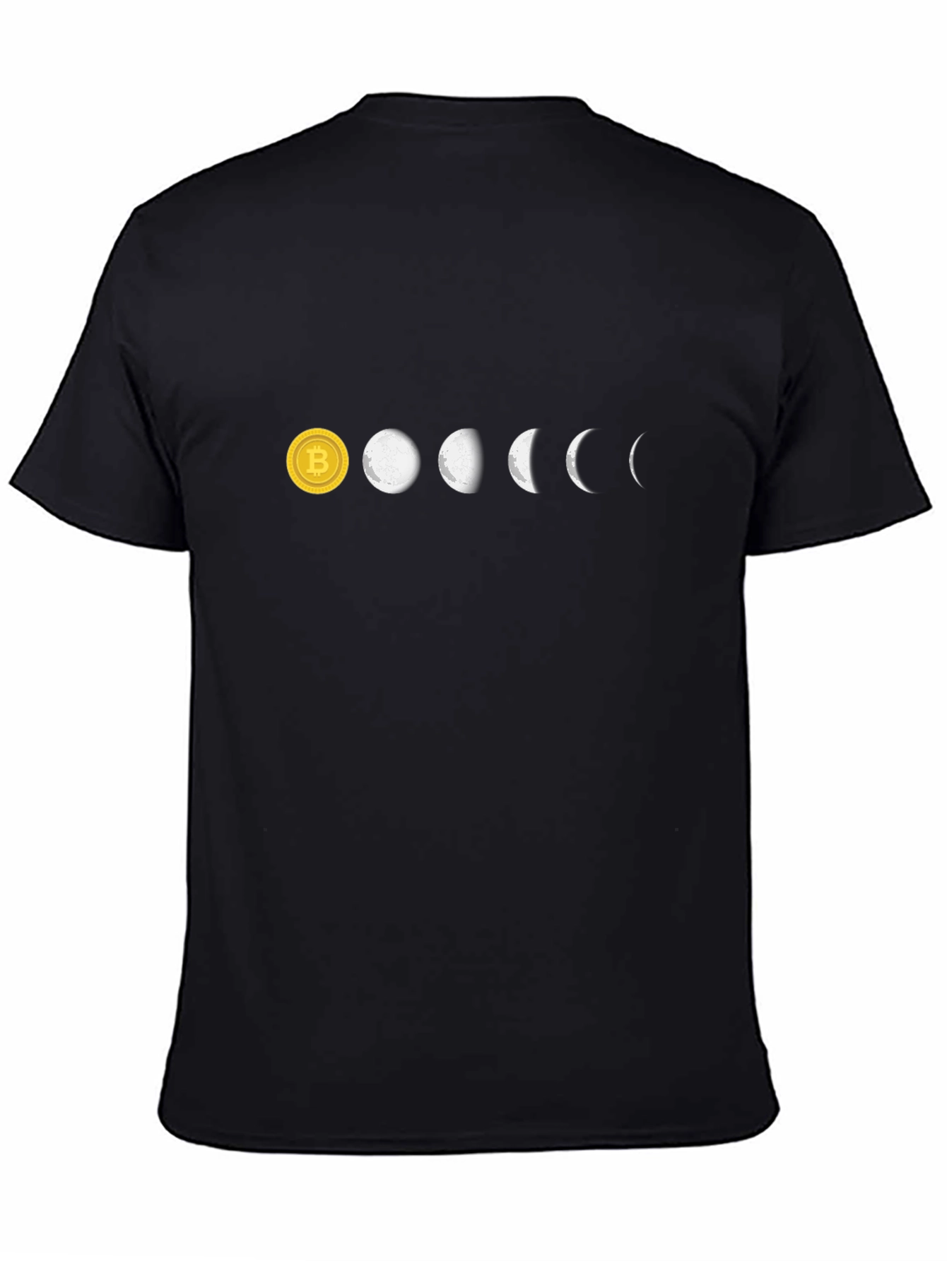 Bitcoin Moon Phases Black T-Shirt Crypto HODL Tee