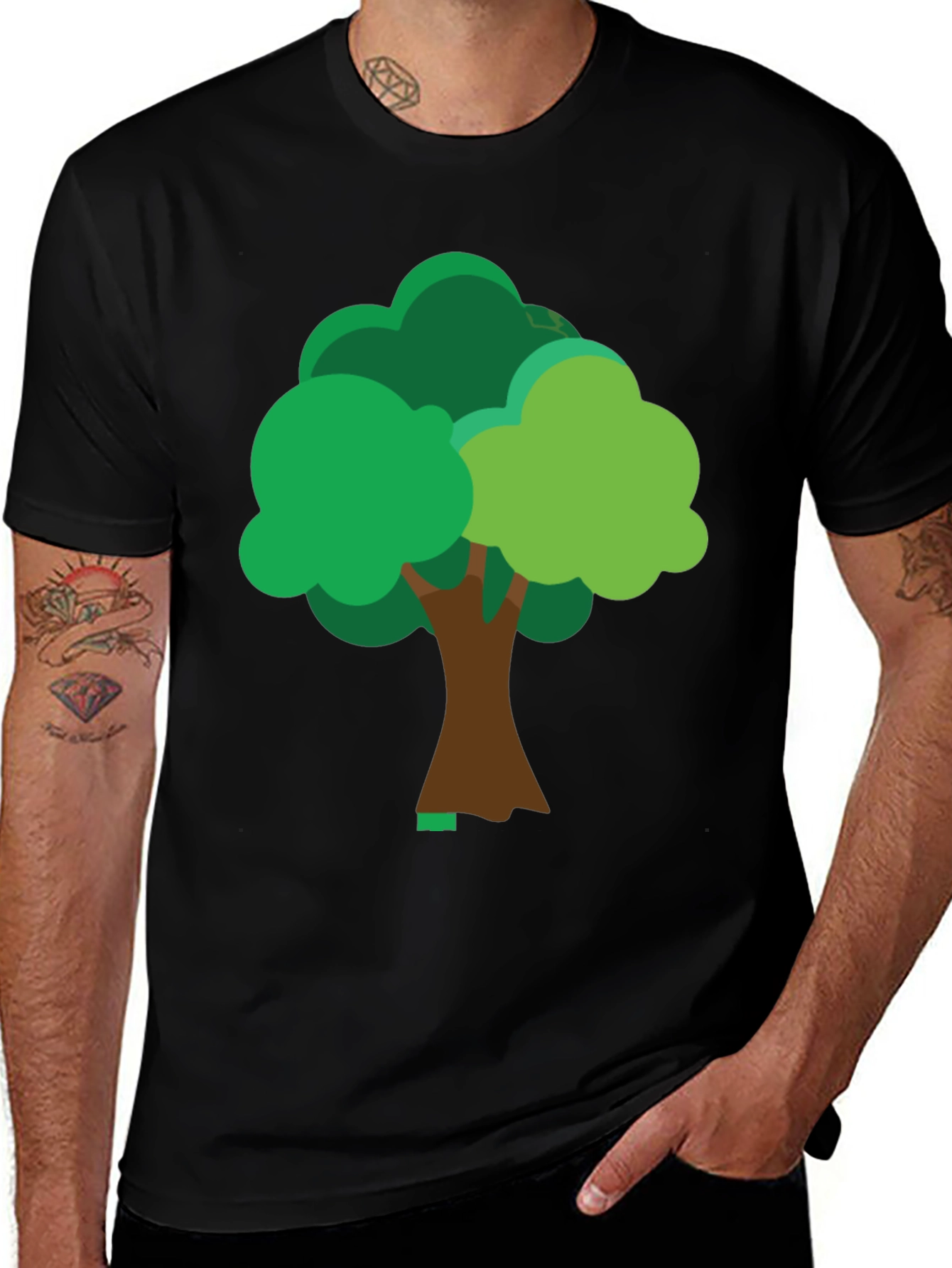 Fun Tree Graphic Tee - Casual Black T-Shirt