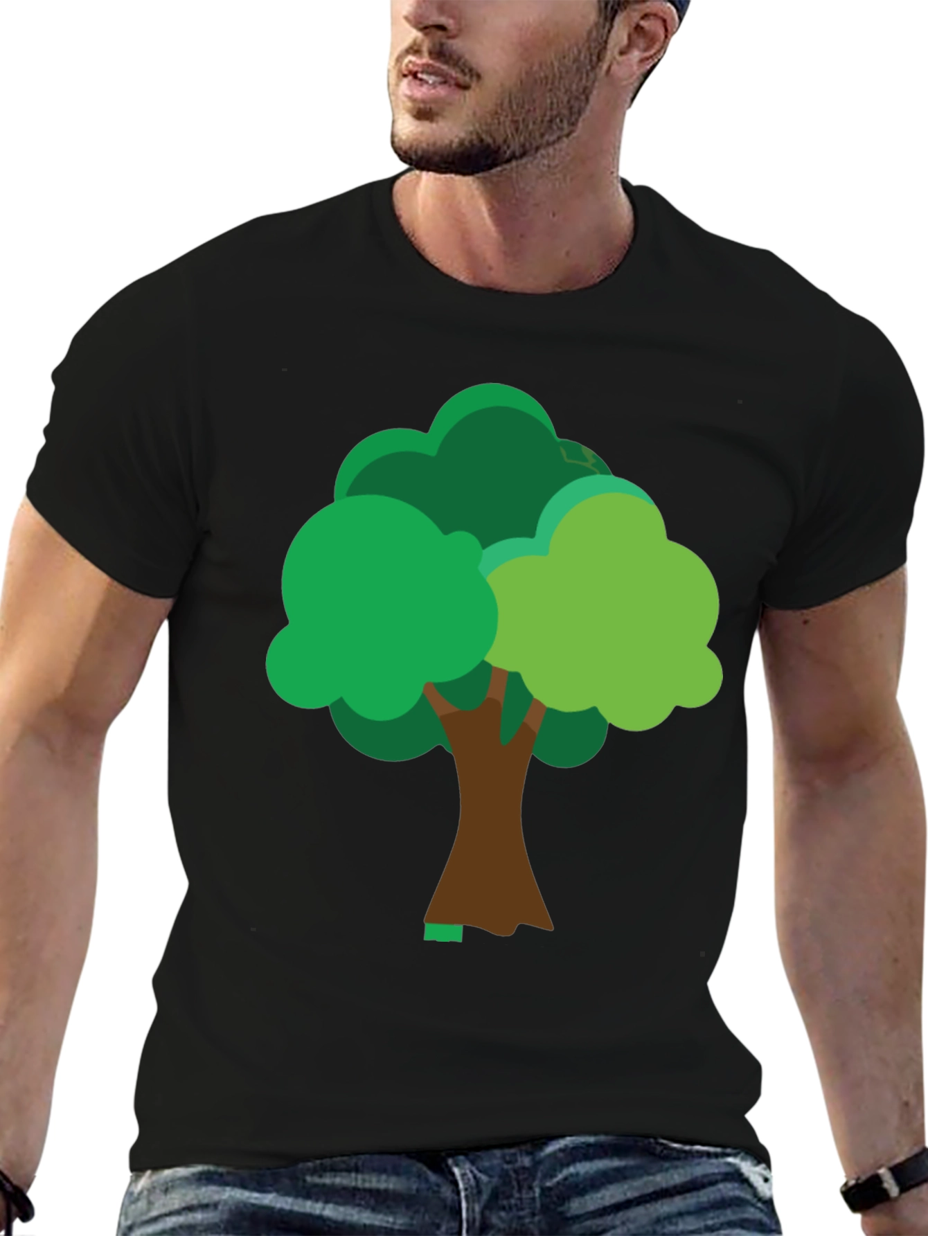 Fun Tree Graphic Tee - Casual Black T-Shirt