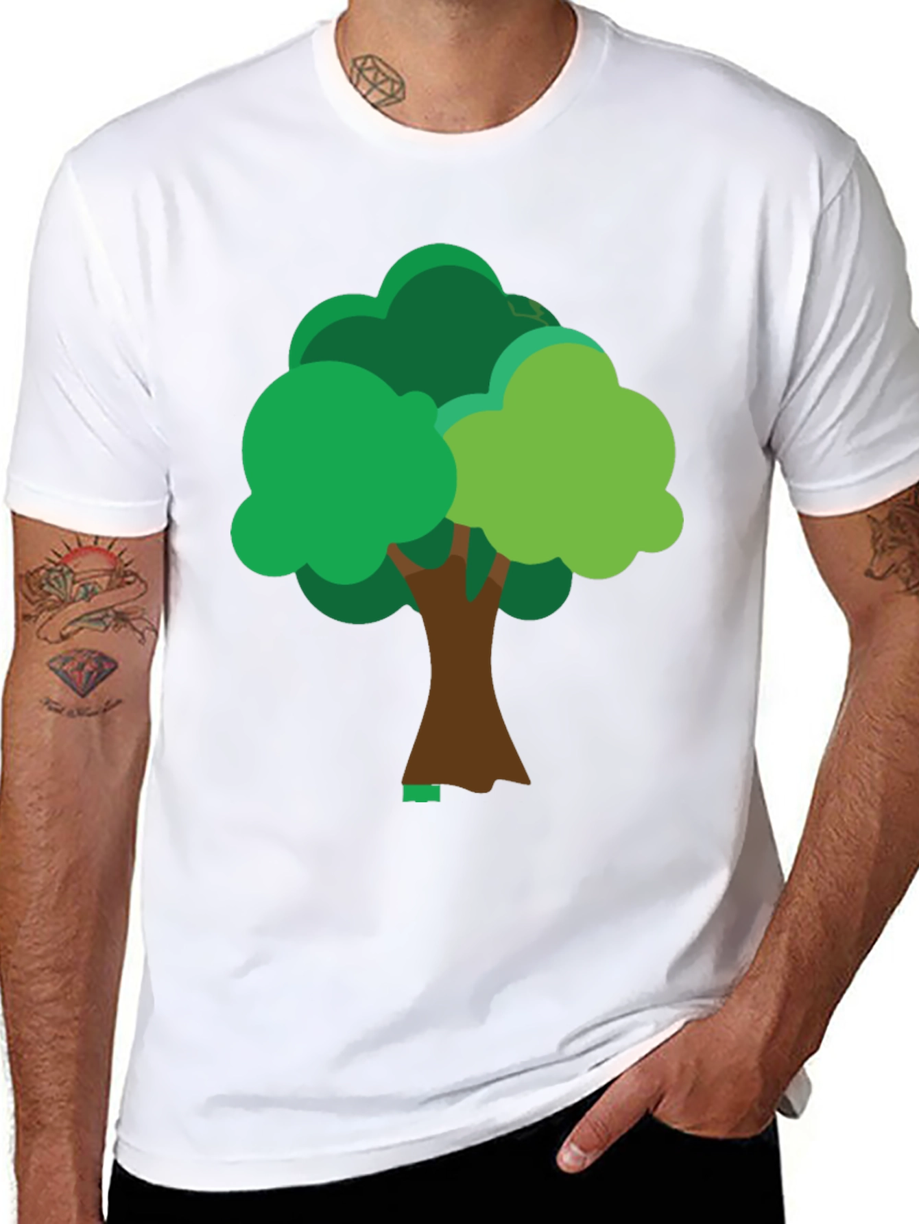 Fun Tree Graphic Tee - Casual Black T-Shirt