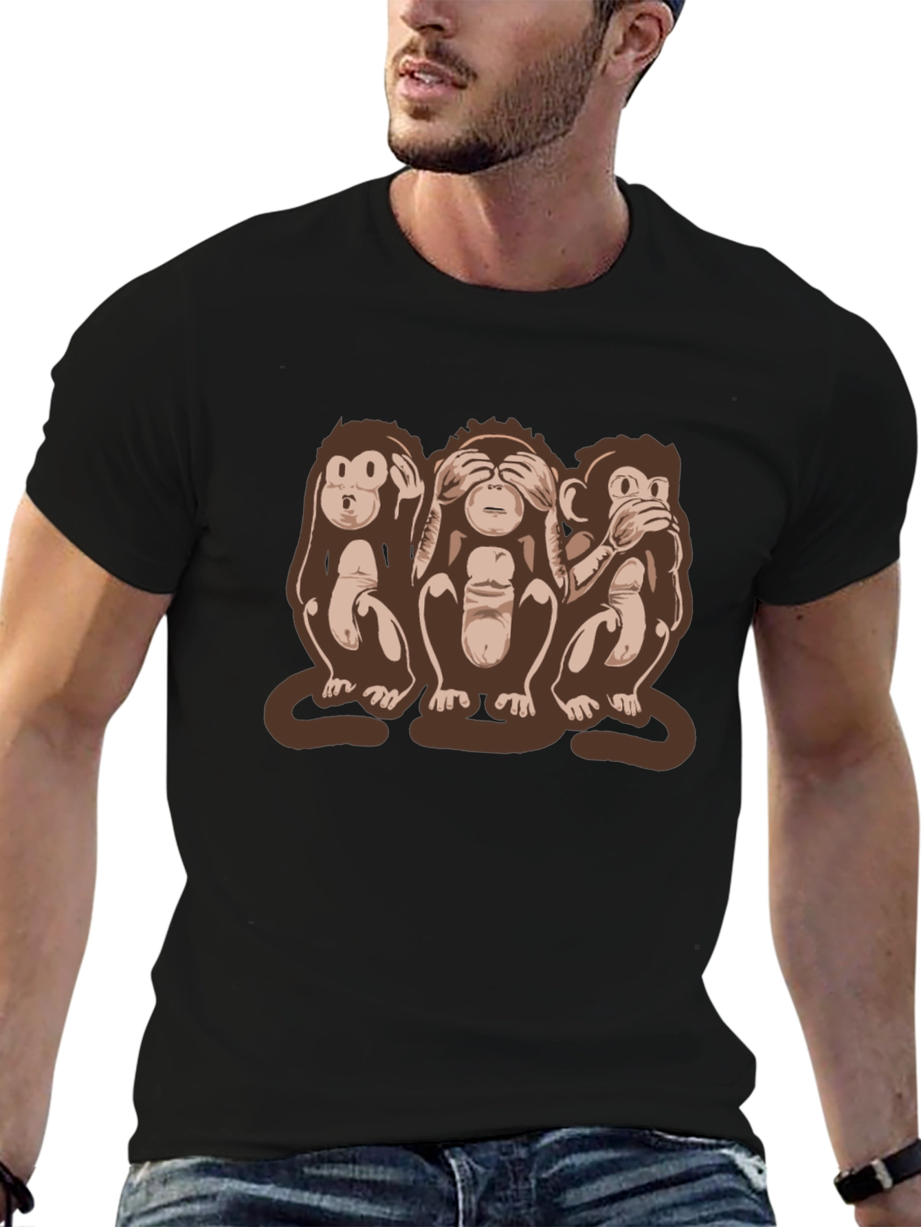 Hear See Speak No Evil Monkey Graphic Tee