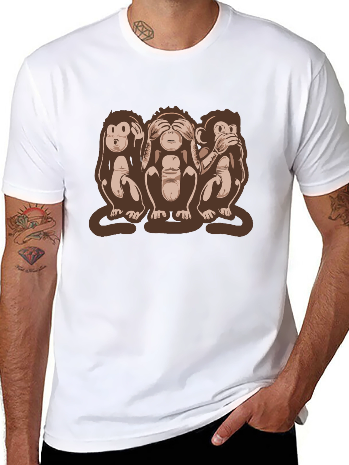 Hear See Speak No Evil Monkey Graphic Tee