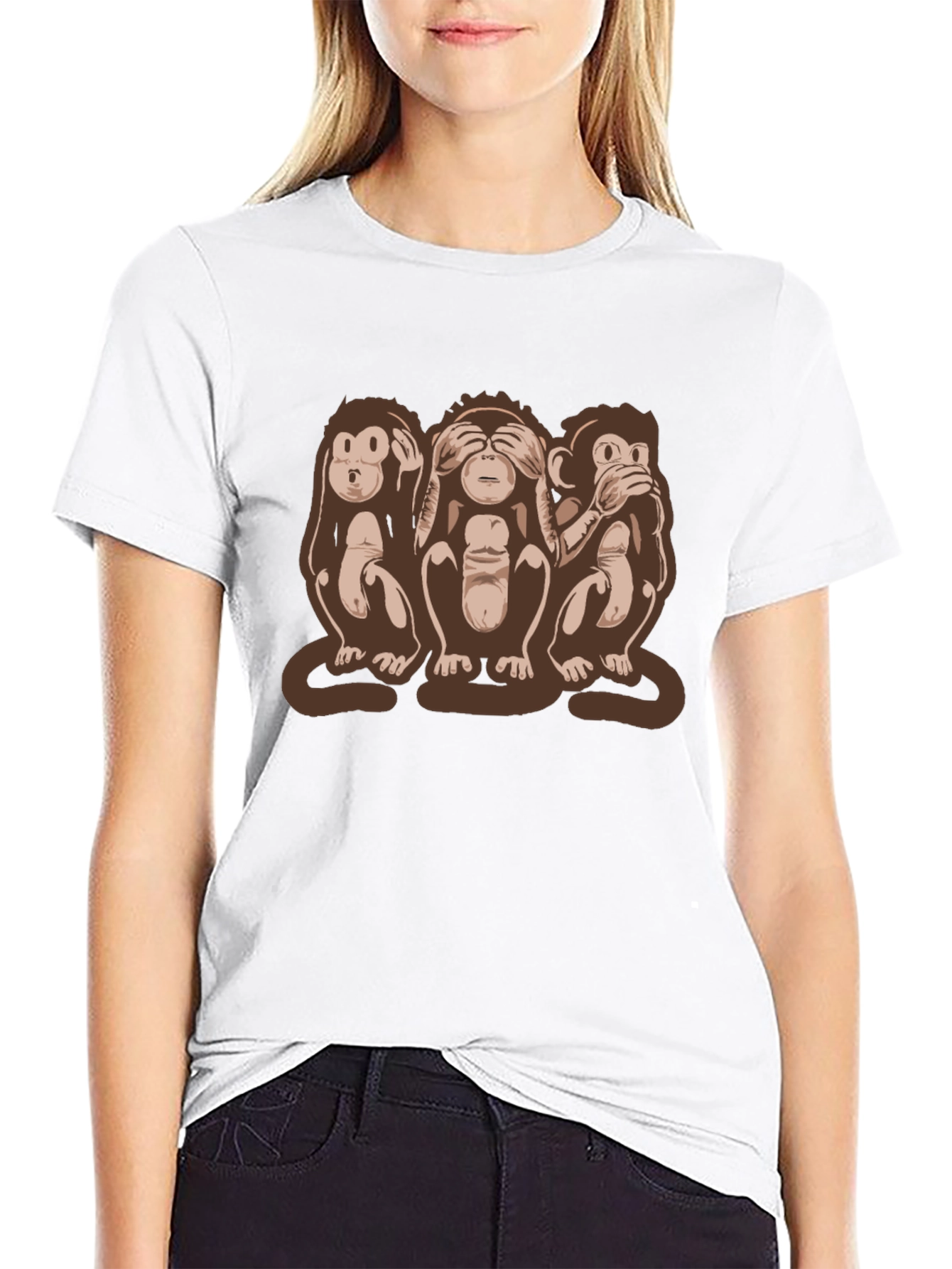 Hear See Speak No Evil Monkey Graphic Tee