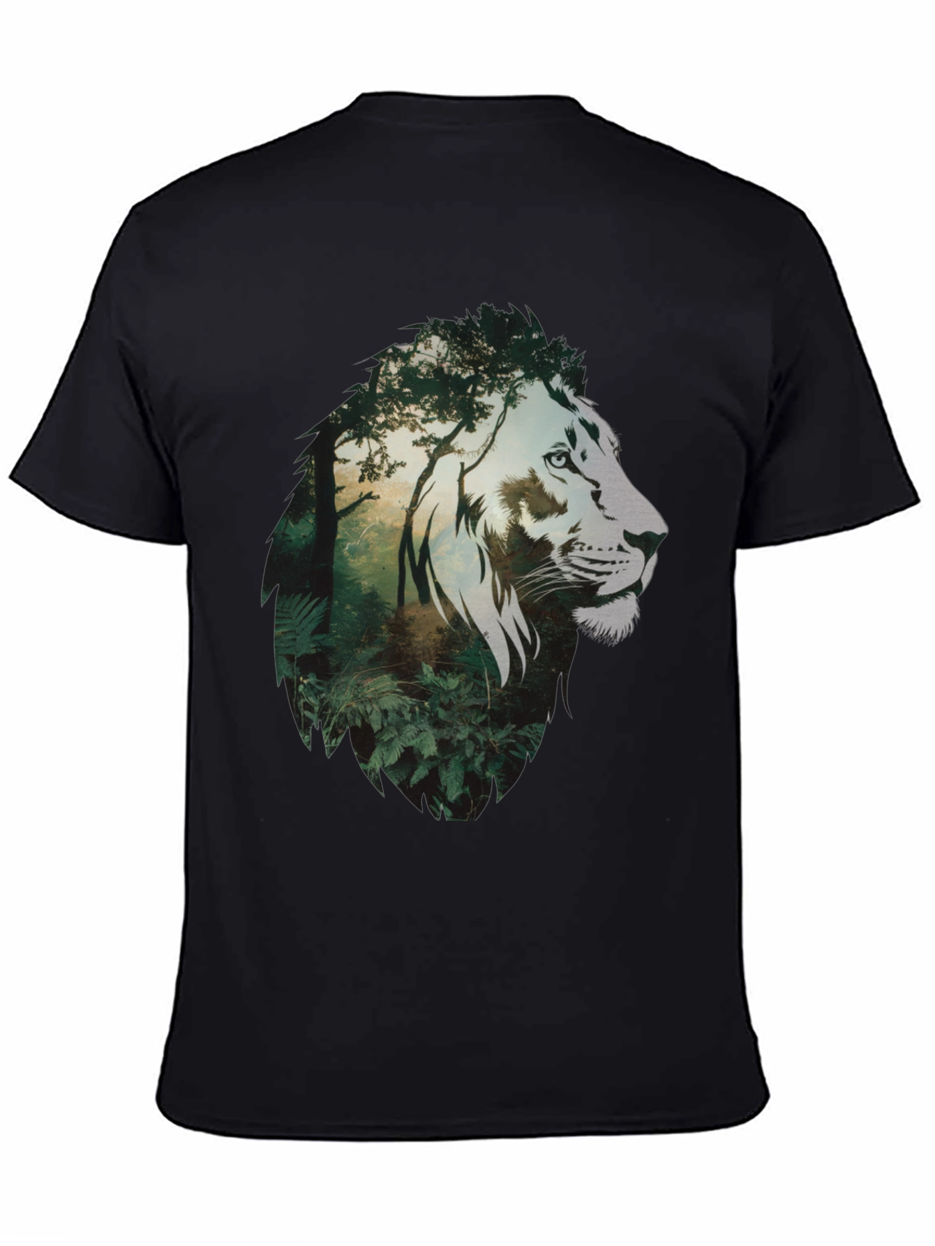 Lion Jungle Graphic Tee - Mens Black T-Shirt