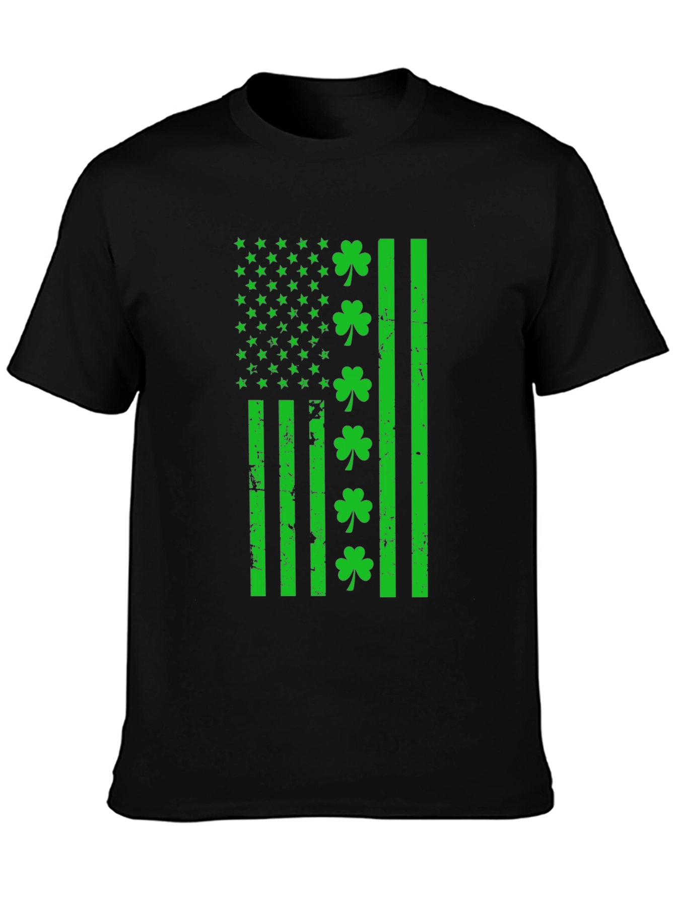 St. Patricks Day Shamrock Flag Graphic T-Shirt
