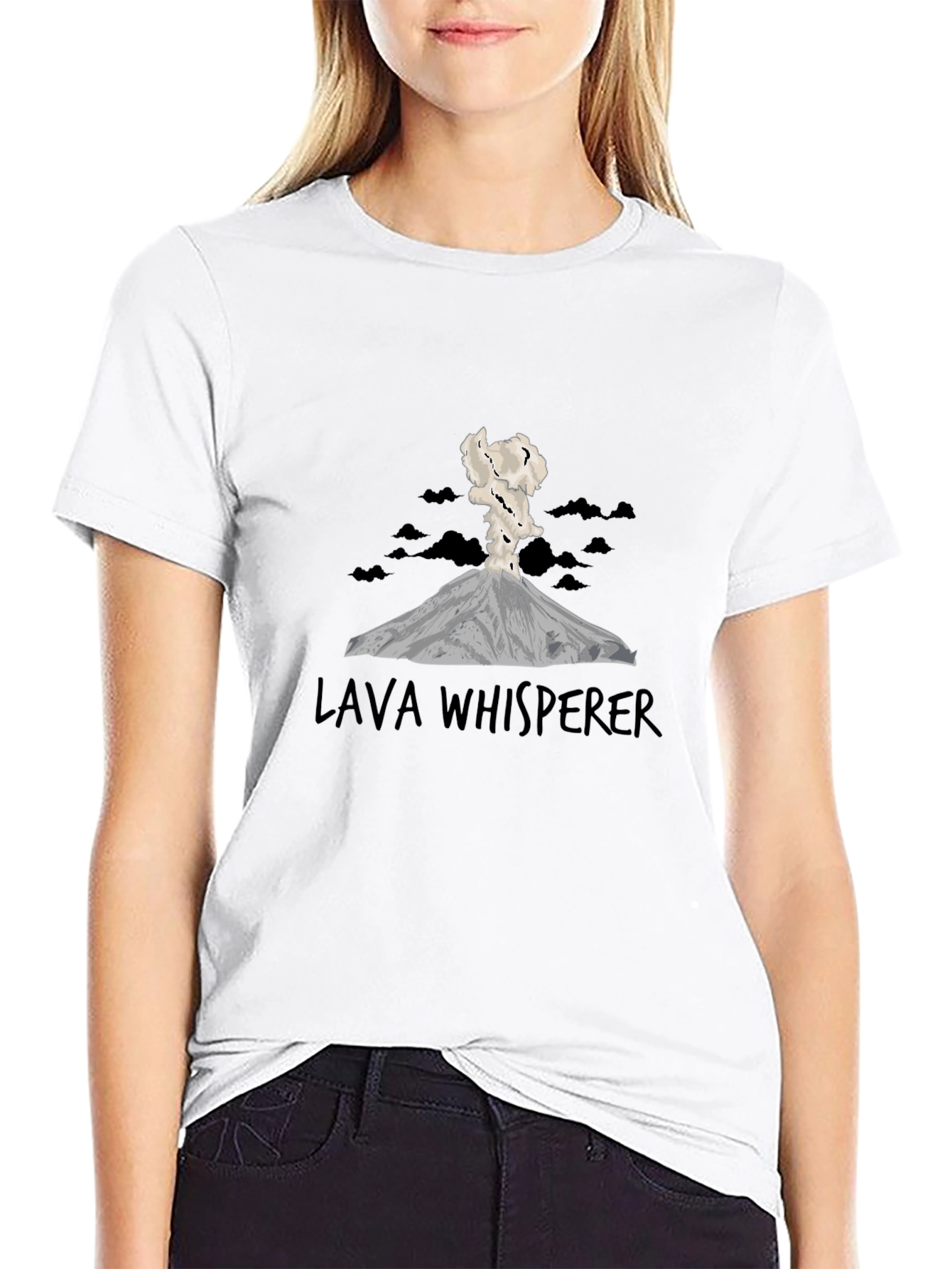 Lava Whisperer Graphic T-Shirt - Erupting Volcano Design