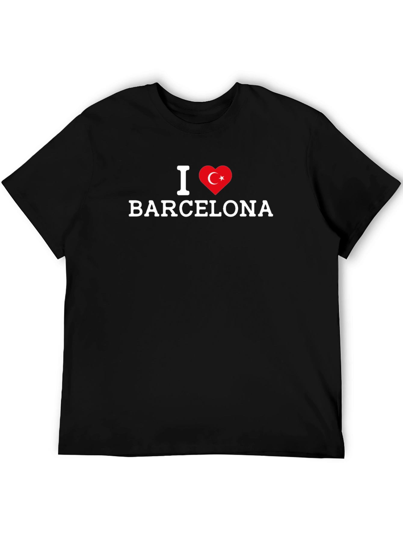 I Love Barcelona Turkey Flag Heart T-Shirt