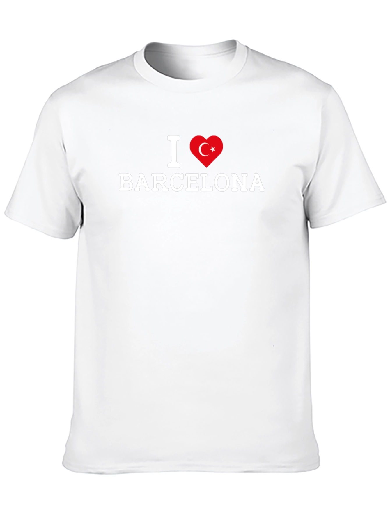 I Love Barcelona Turkey Flag Heart T-Shirt