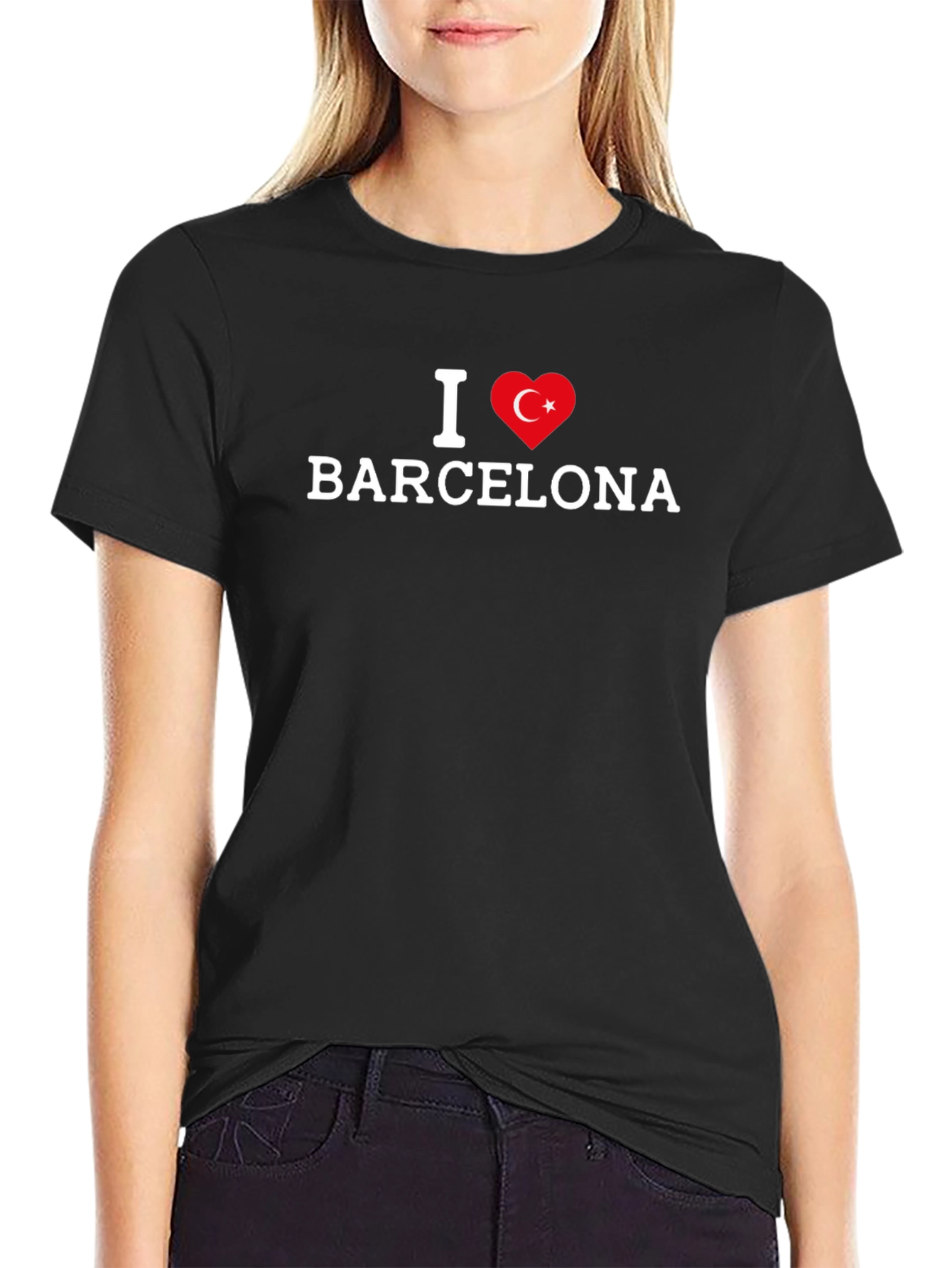 I Love Barcelona Turkey Flag Heart T-Shirt
