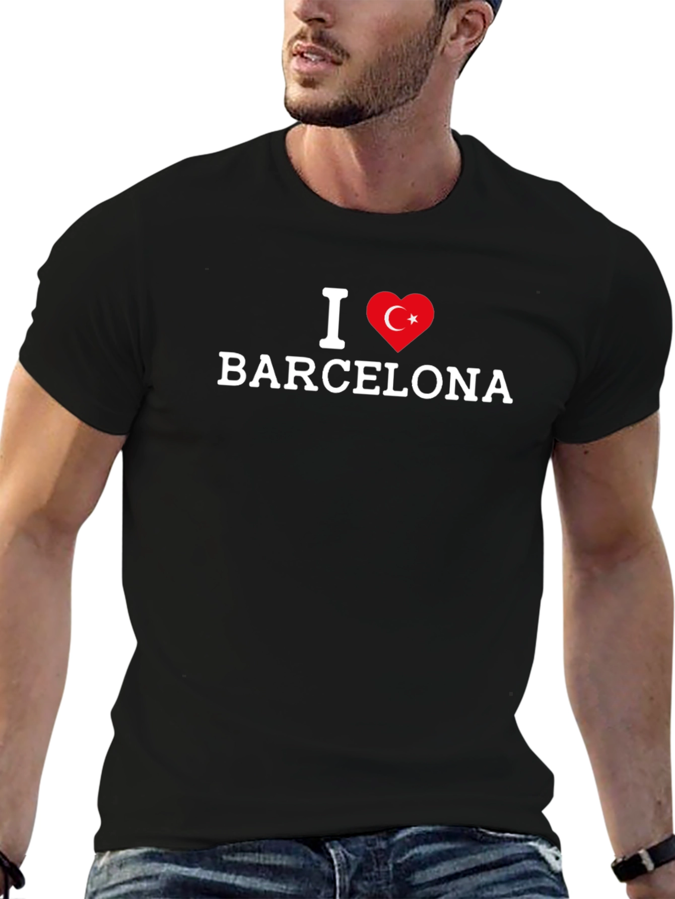 I Love Barcelona Turkey Flag Heart T-Shirt
