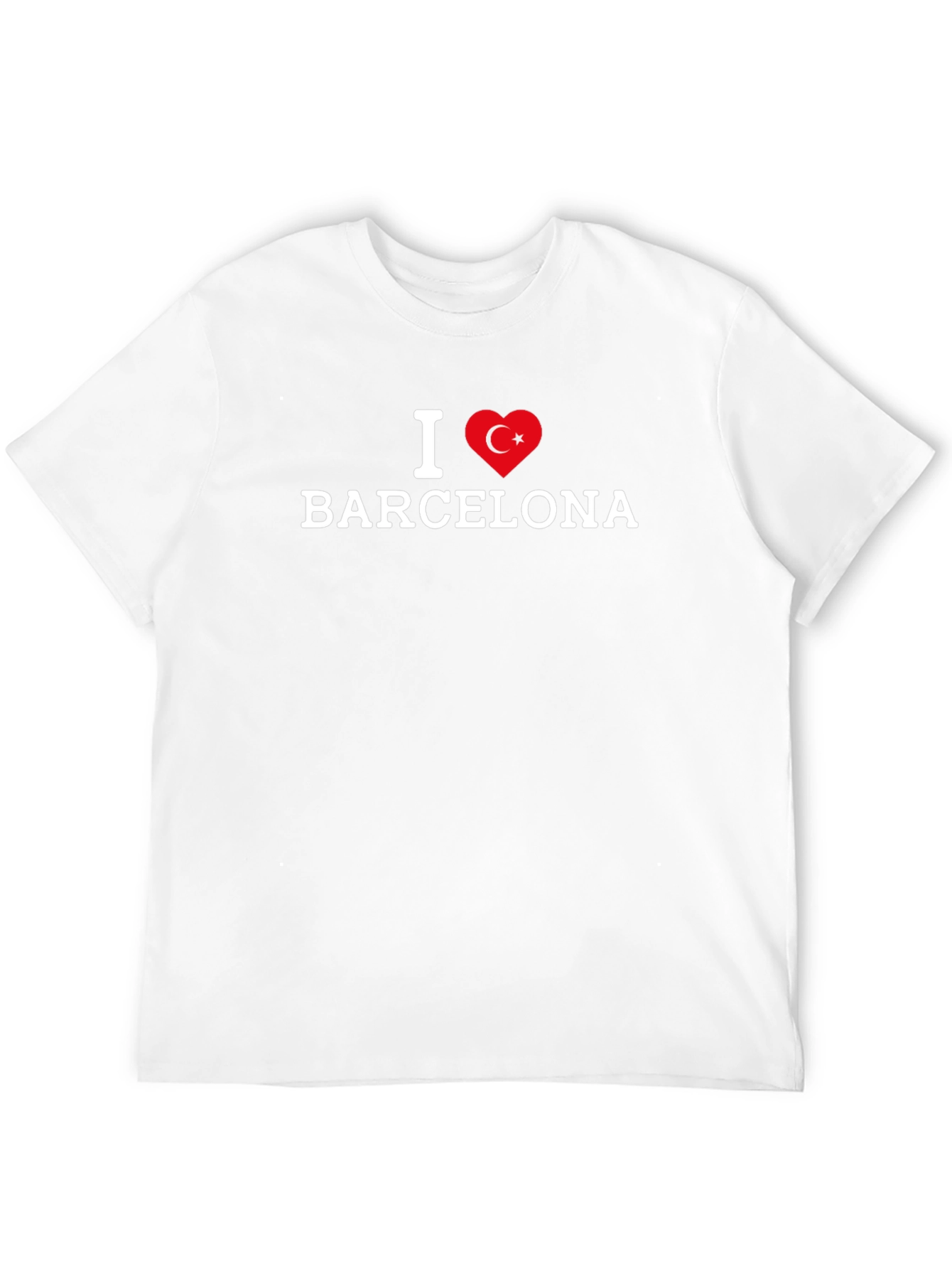 I Love Barcelona Turkey Flag Heart T-Shirt