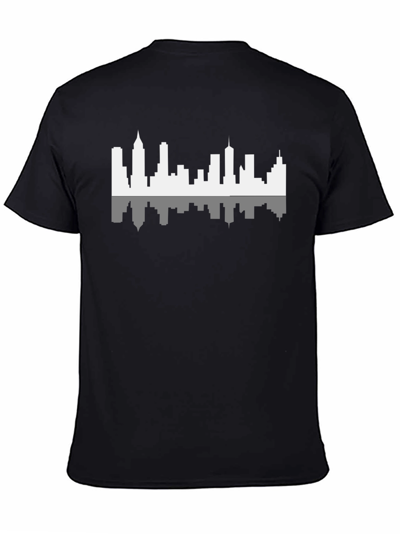 Cityscape Reflection Graphic Black T-Shirt