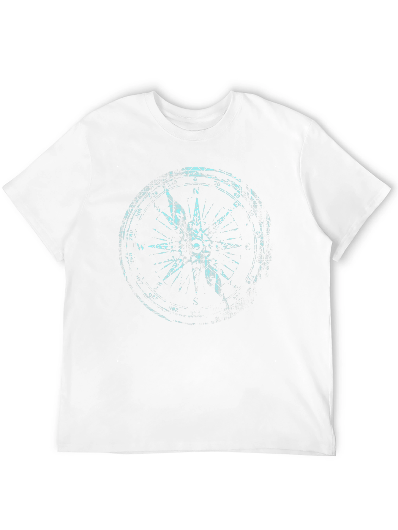 Mens Black Compass Graphic Print Tee