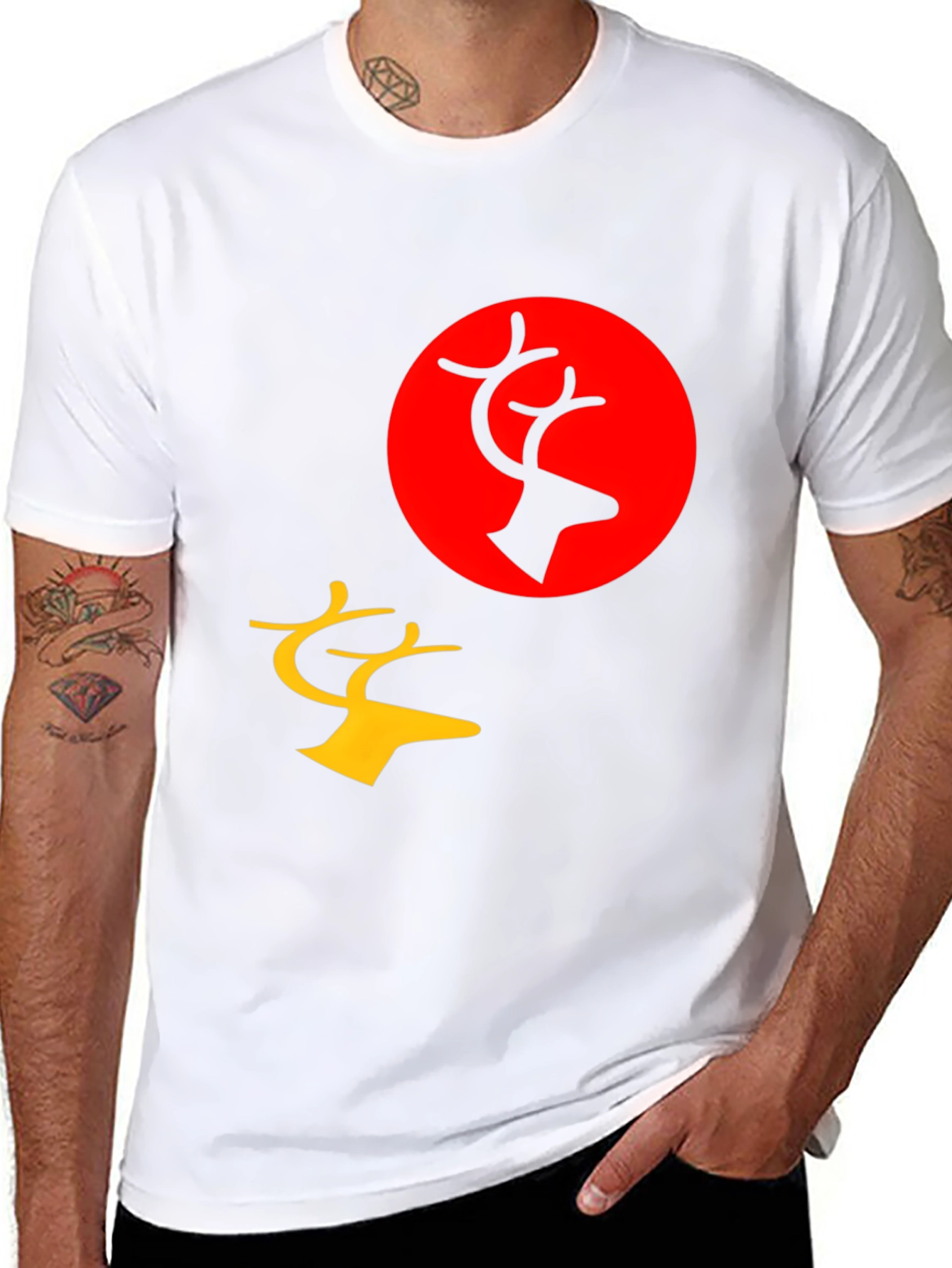 Black Deer Graphic Tee - Bold and Stylish