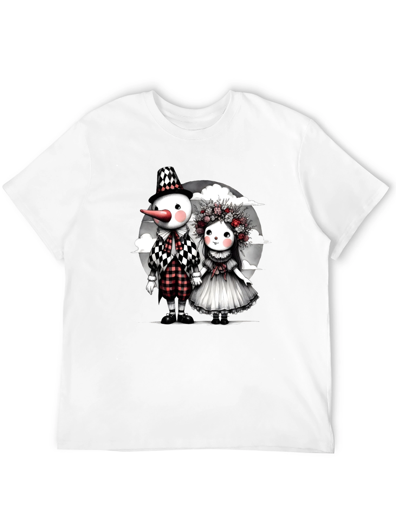 Whimsical Dolls Graphic Tee - Black