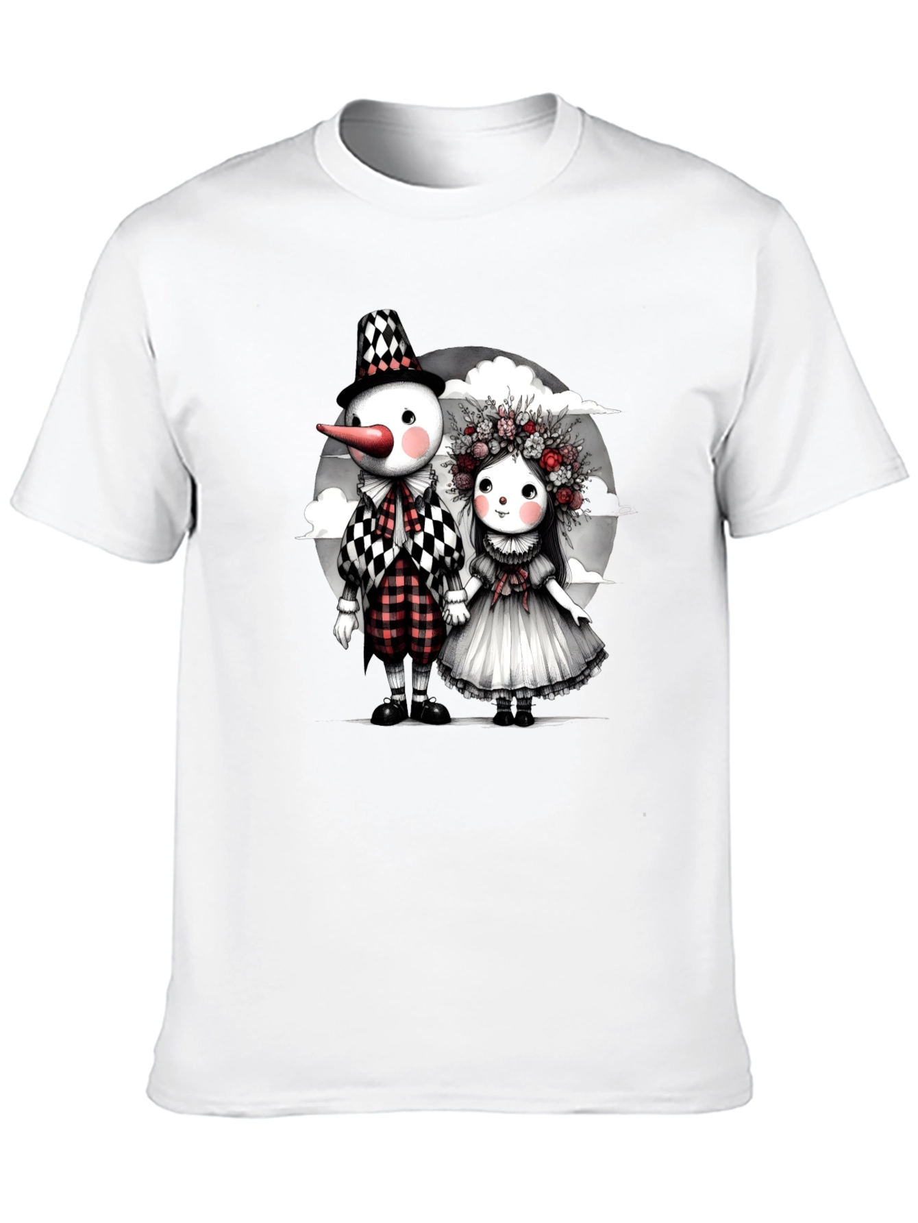Whimsical Dolls Graphic Tee - Black