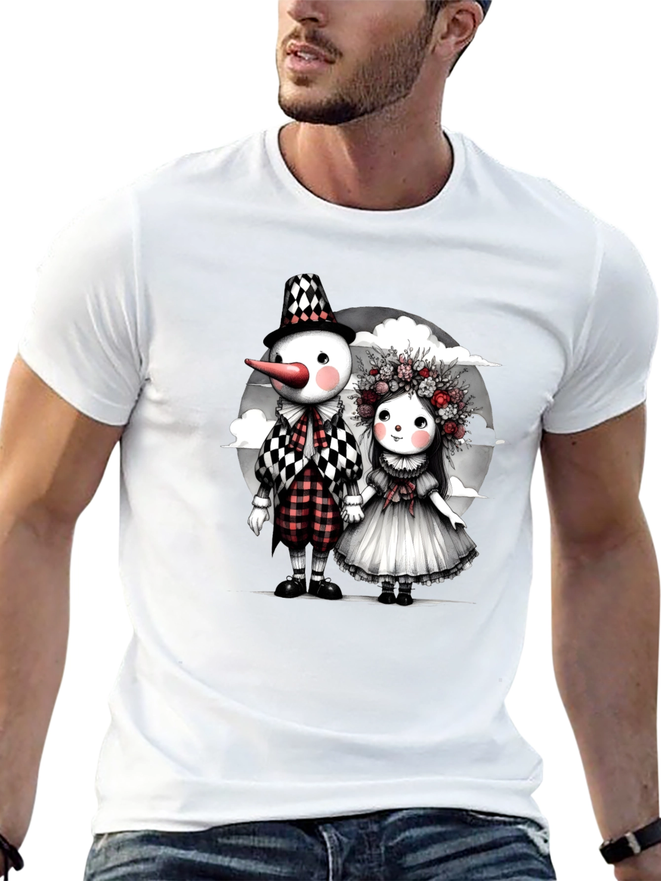 Whimsical Dolls Graphic Tee - Black