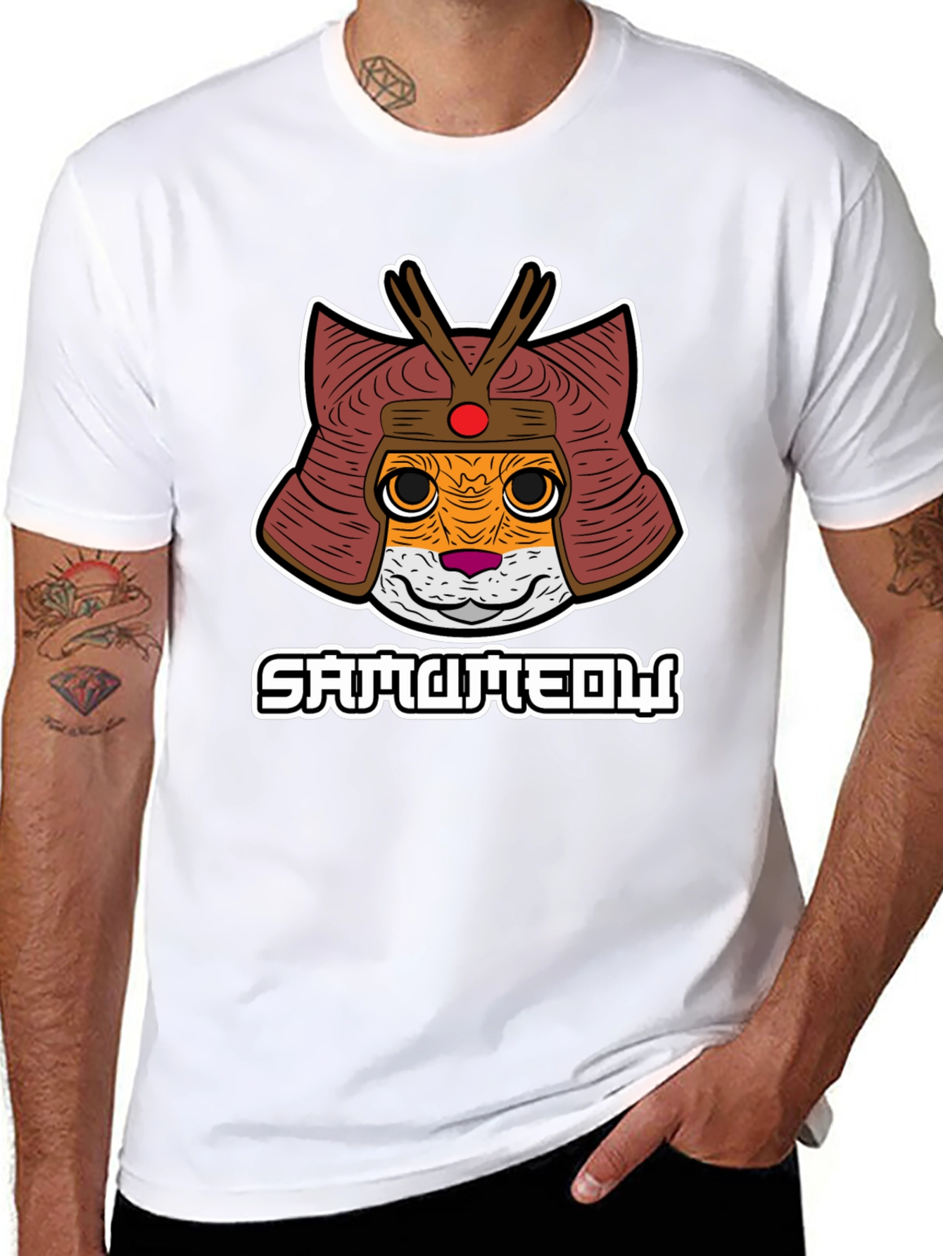 Samurameow T-Shirt: Cat Samurai