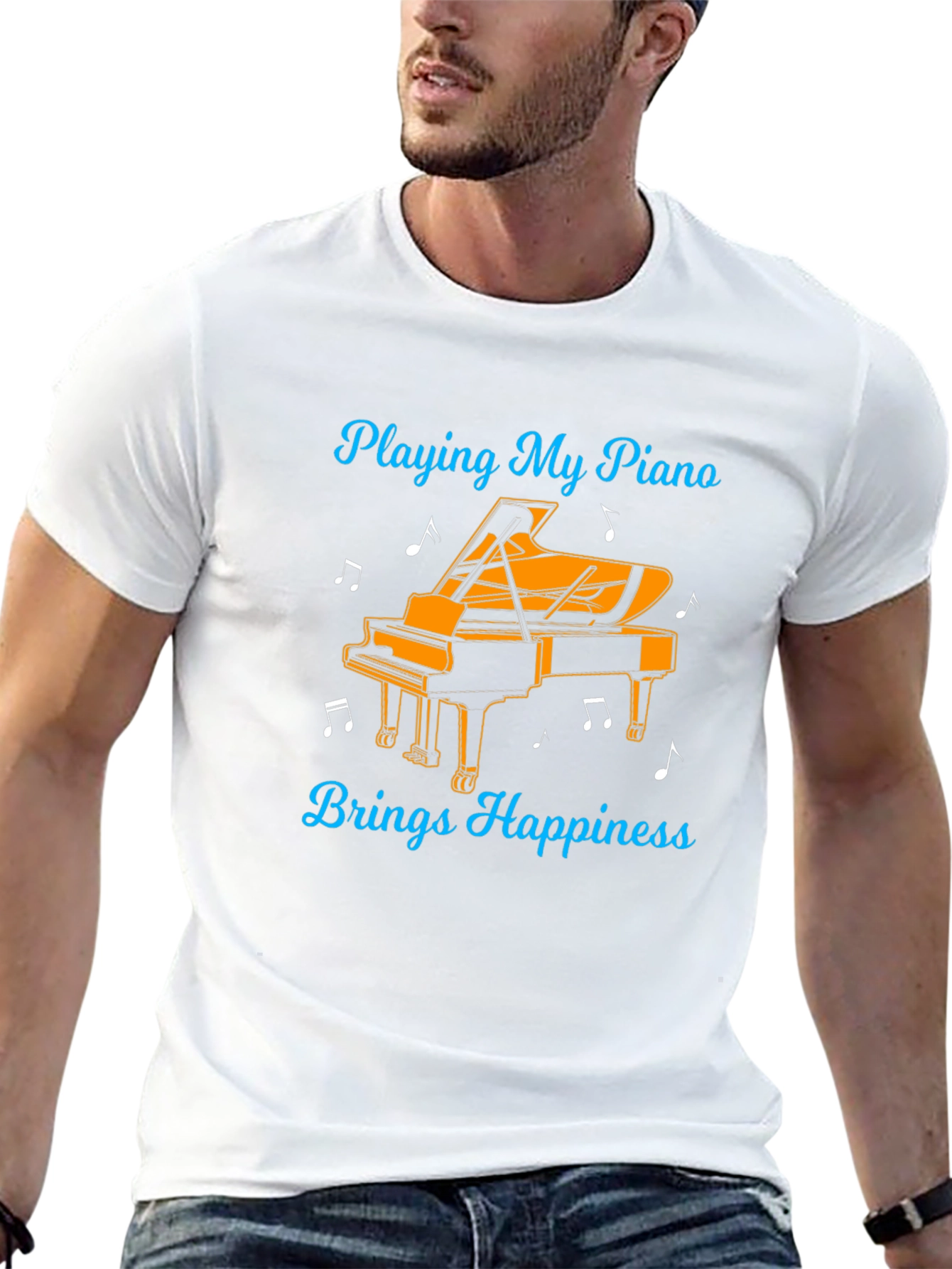 Piano Happiness Black Graphic Tee