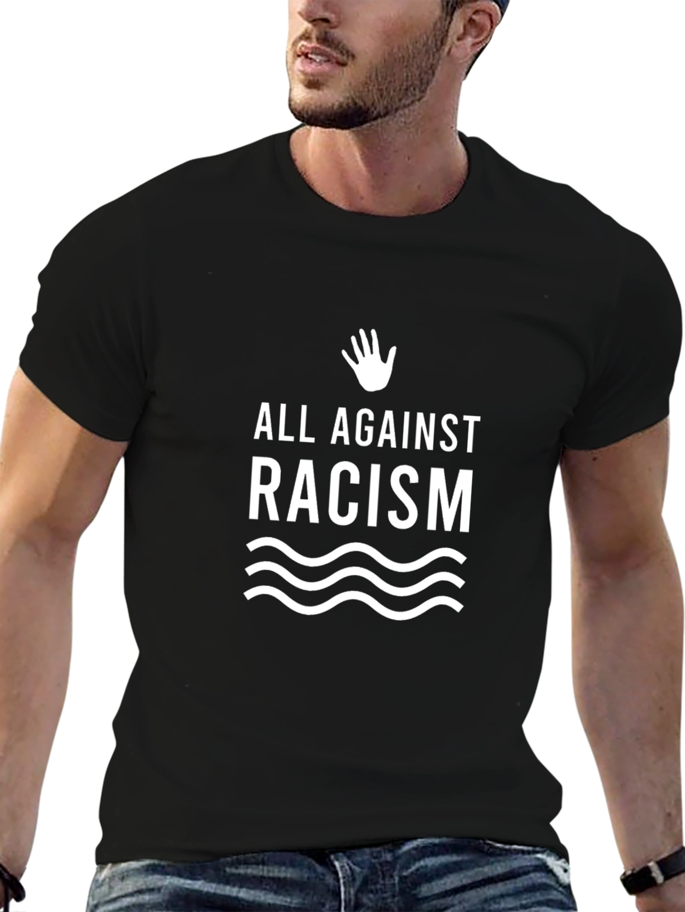 All Against Racism Graphic Tee - Black