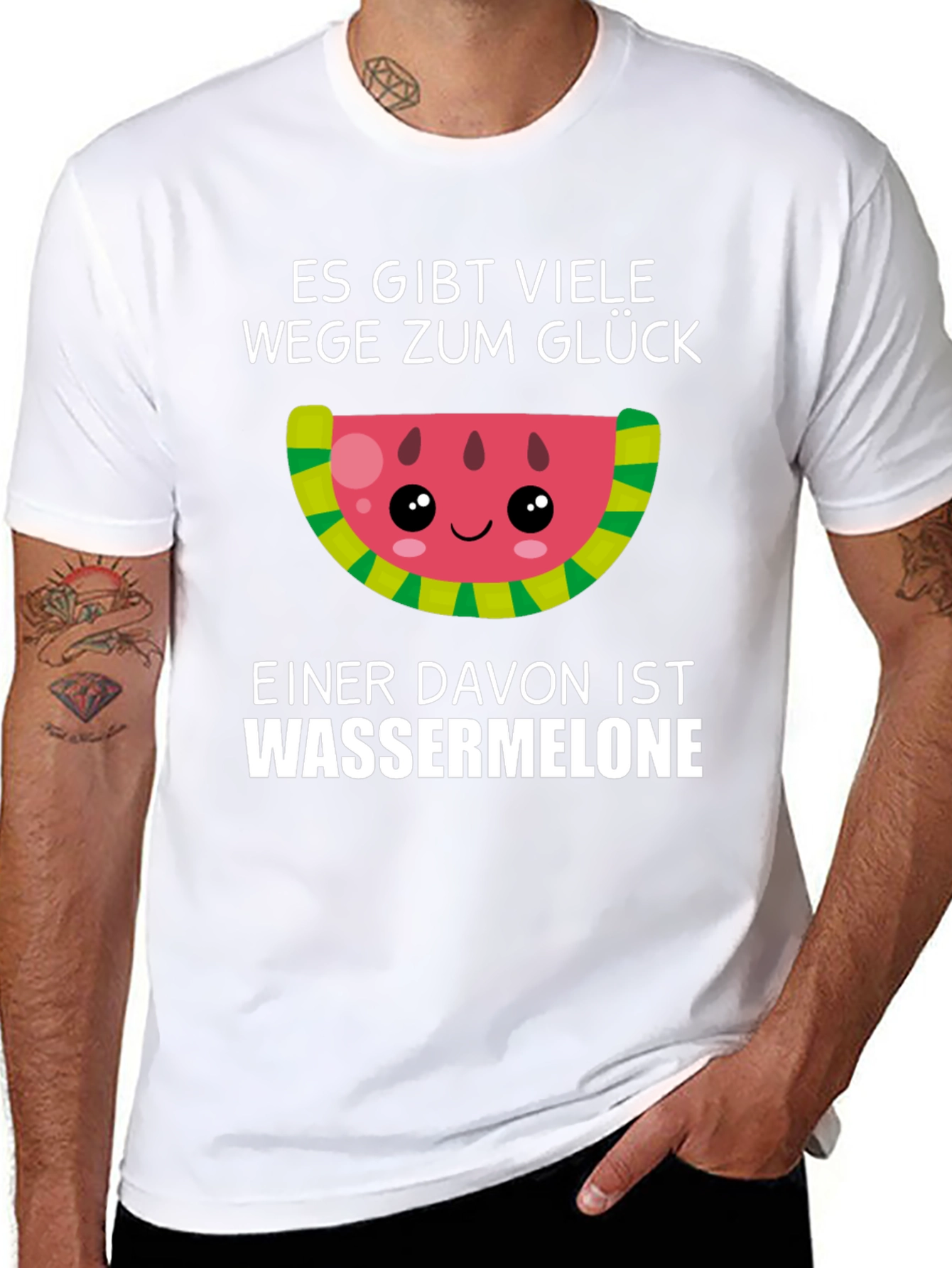 Funny Watermelon Glück T-Shirt - German Saying