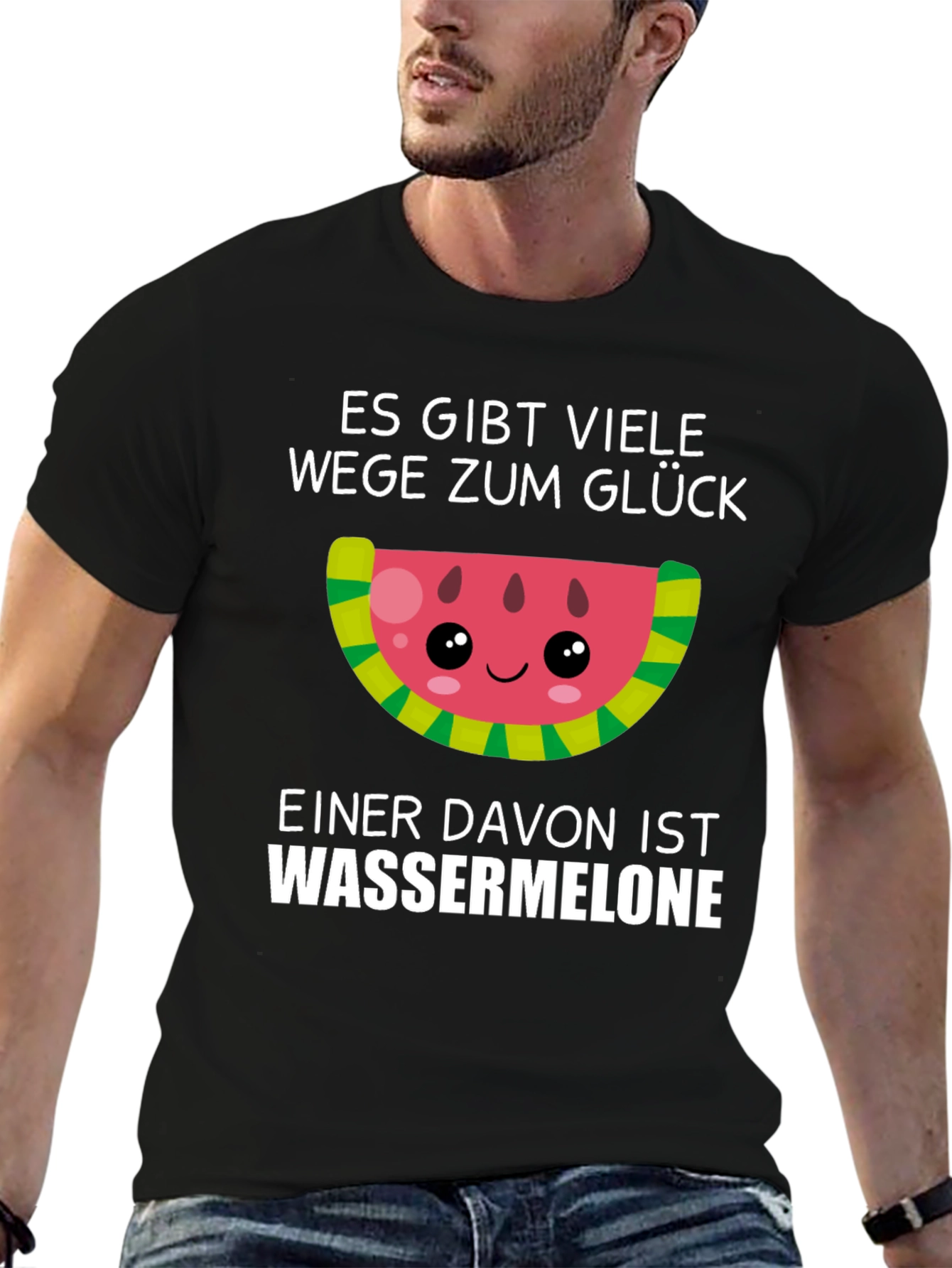 Funny Watermelon Glück T-Shirt - German Saying
