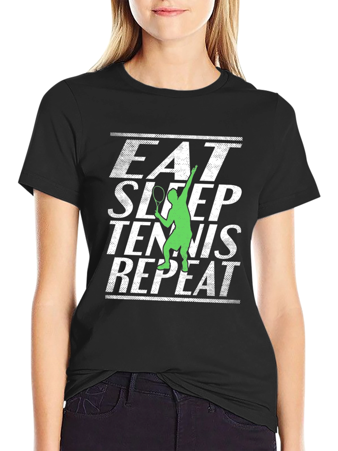 Eat Sleep Tennis Repeat Graphic Tee