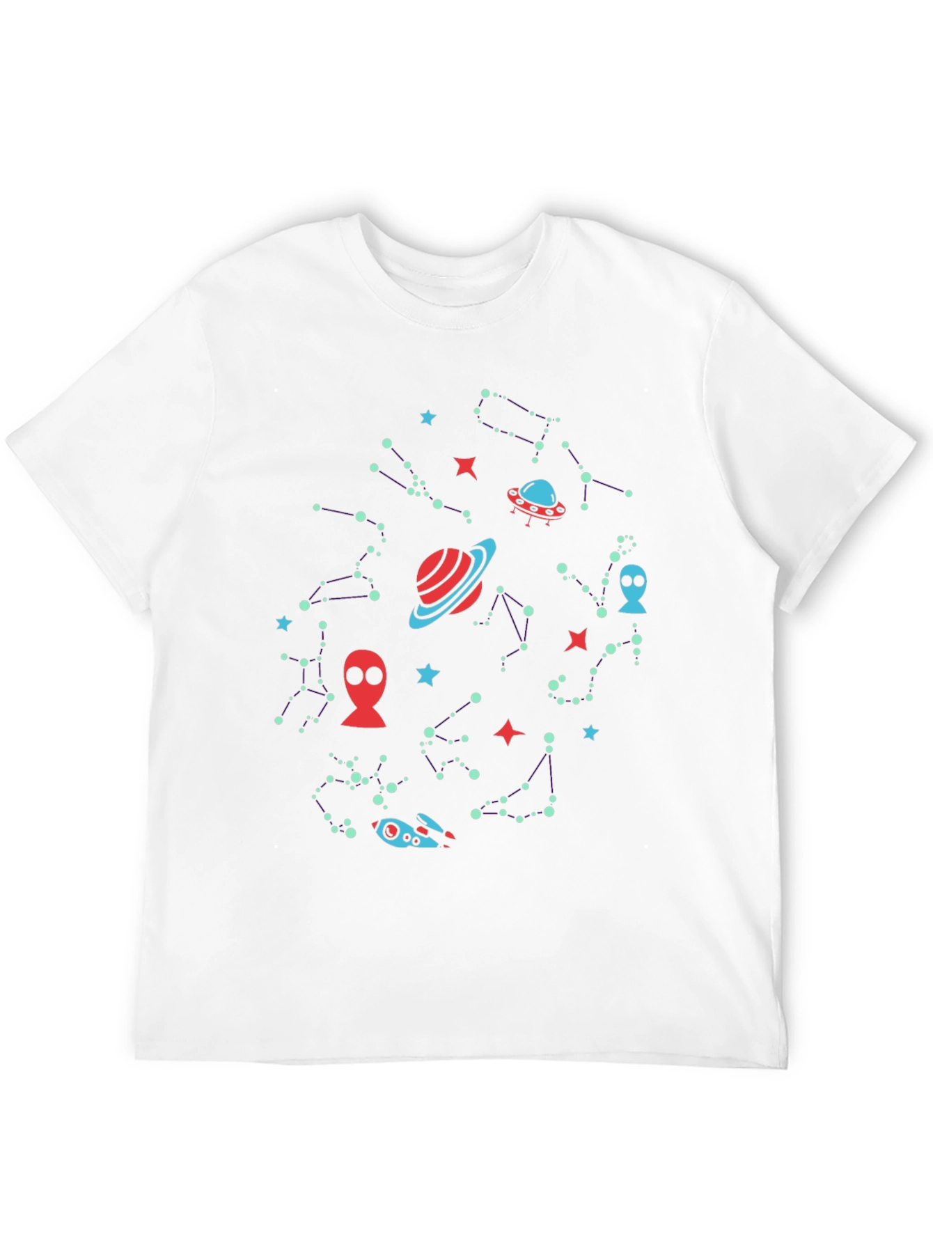 Galaxy Alien Graphic Print Mens Black T-Shirt