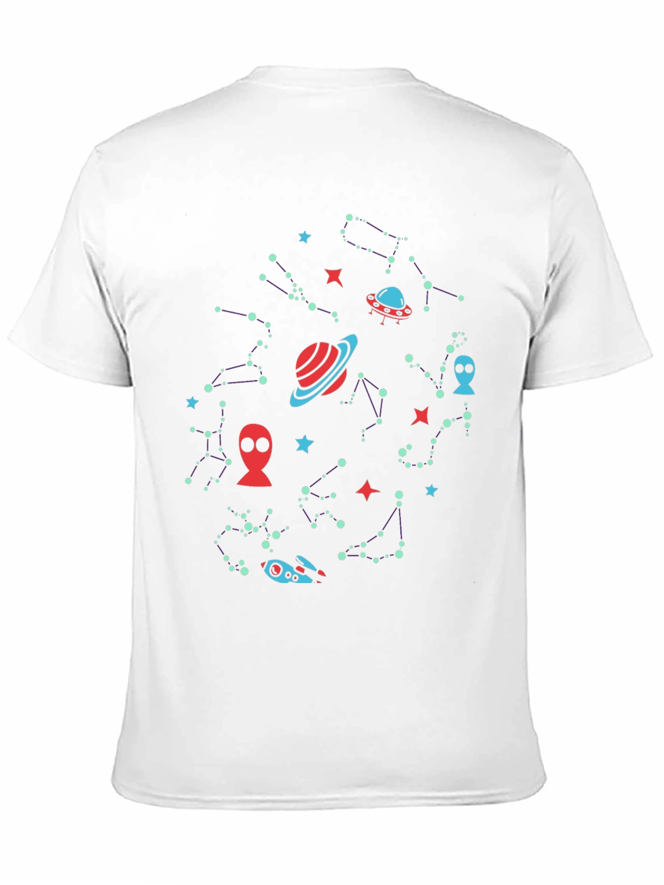 Galaxy Alien Graphic Print Mens Black T-Shirt