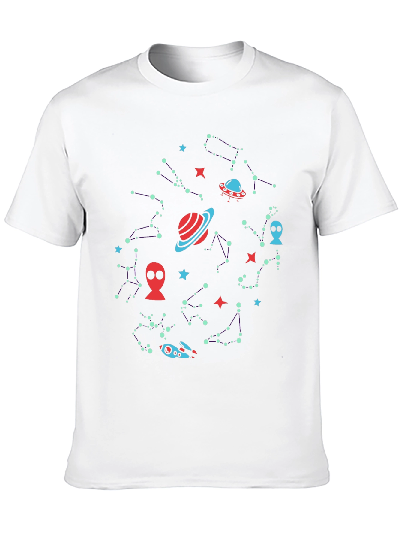 Galaxy Alien Graphic Print Mens Black T-Shirt