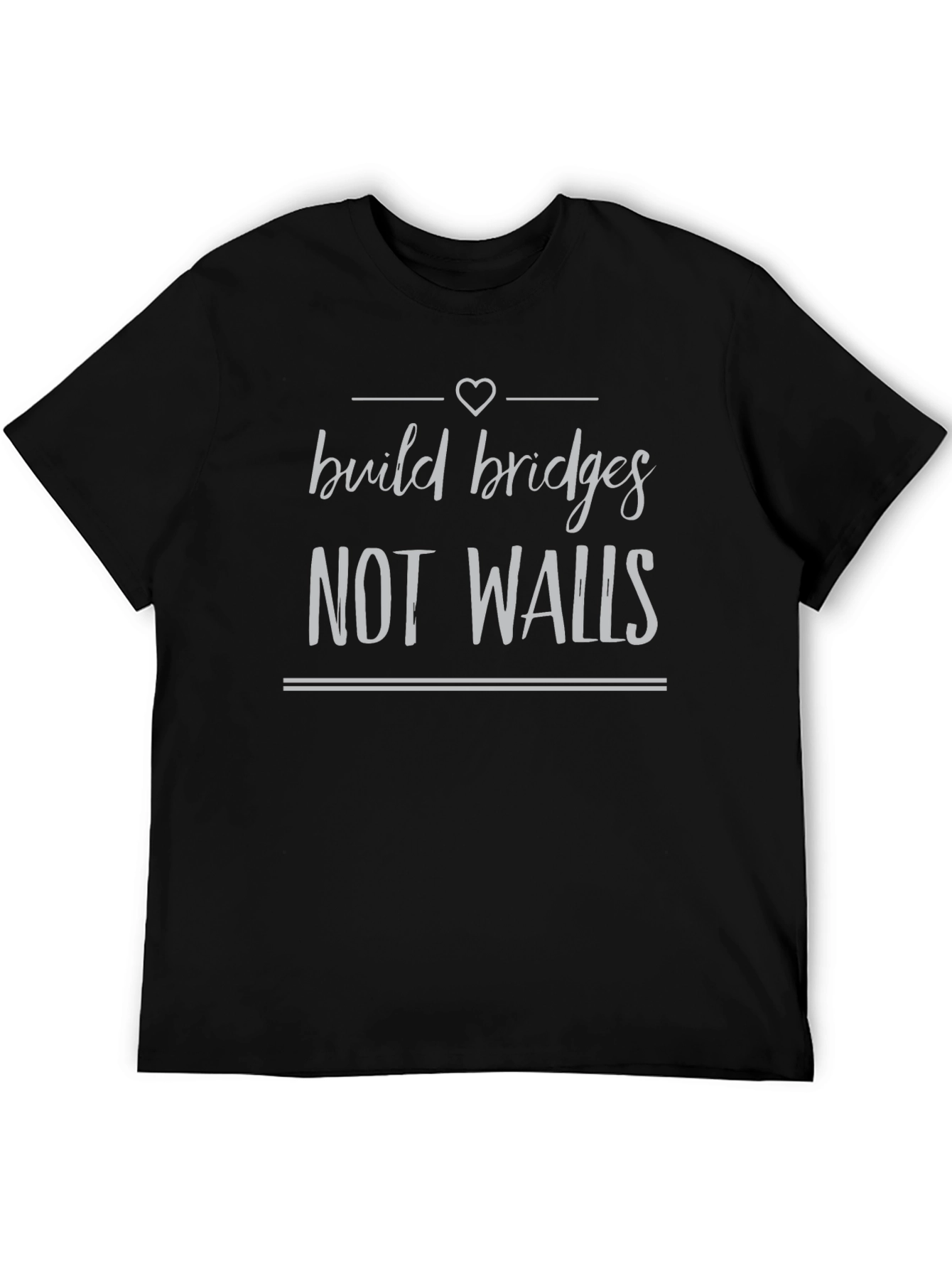 Build Bridges T-Shirt - Black Crew Neck