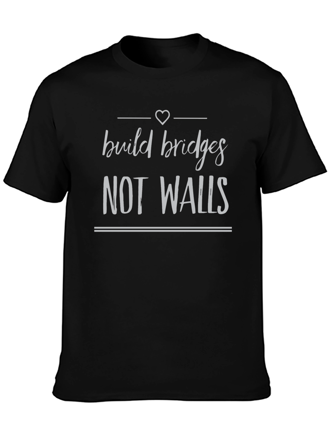 Build Bridges T-Shirt - Black Crew Neck