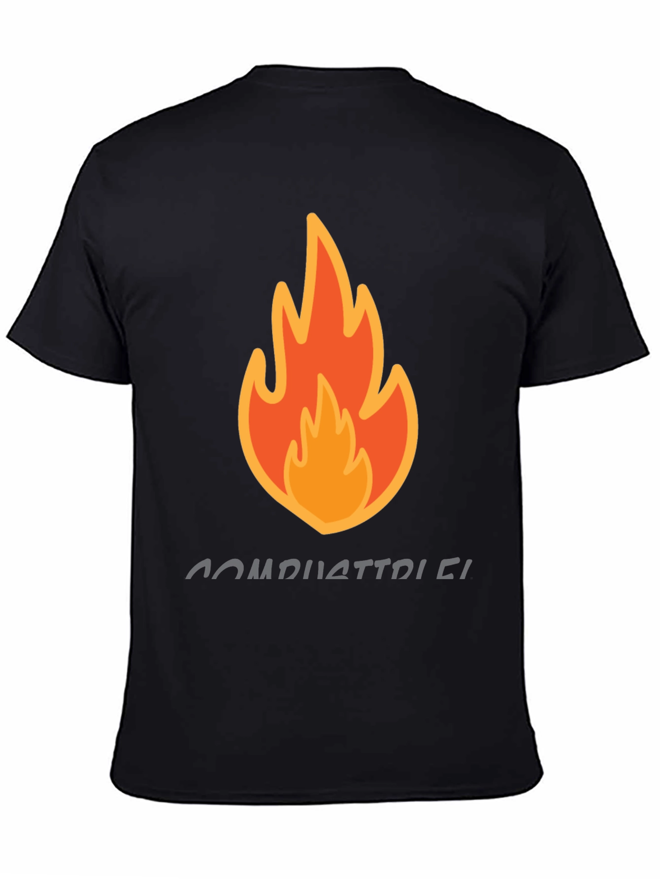 Combustible Black Graphic Tee - Fire Design