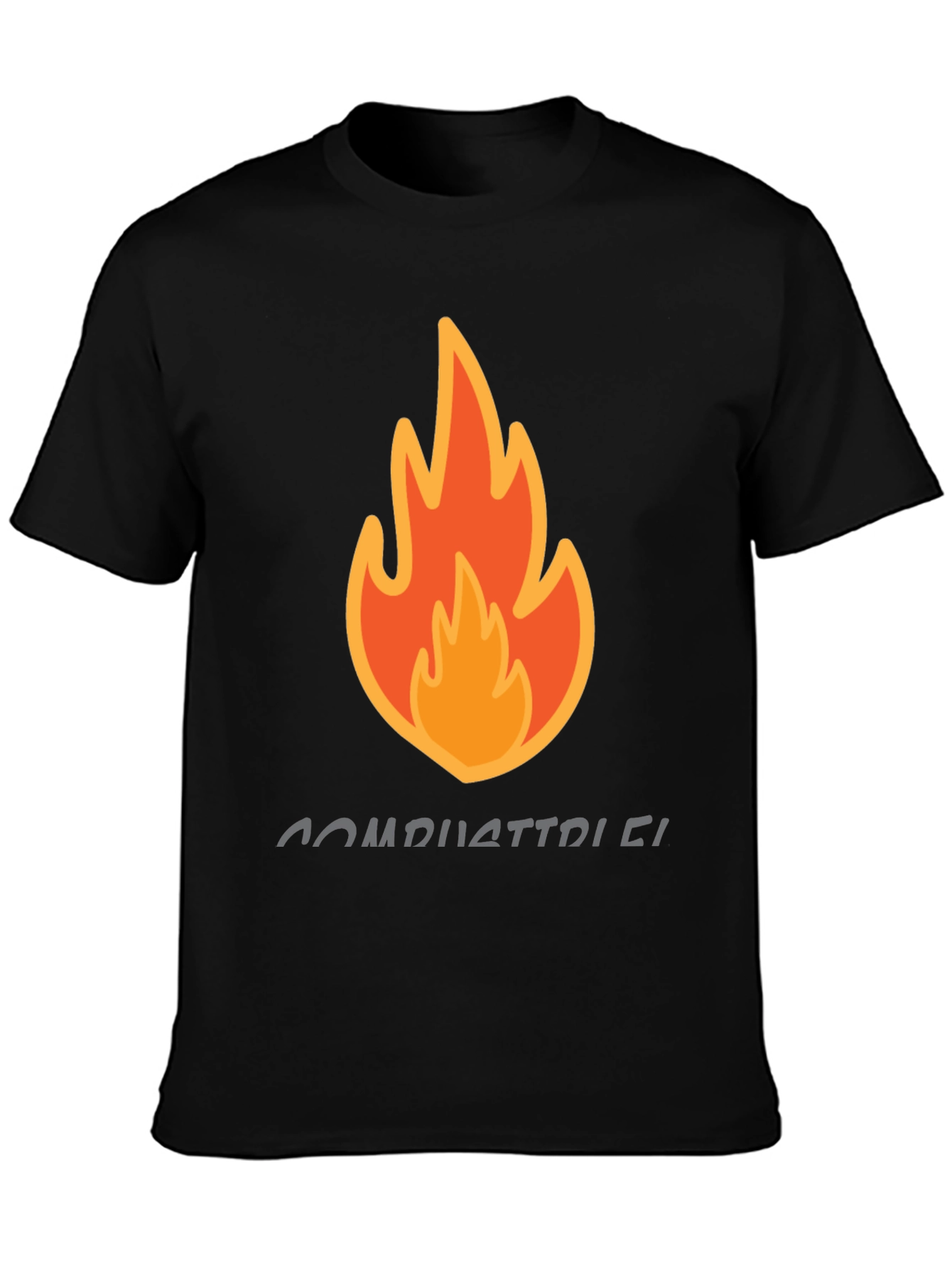 Combustible Black Graphic Tee - Fire Design