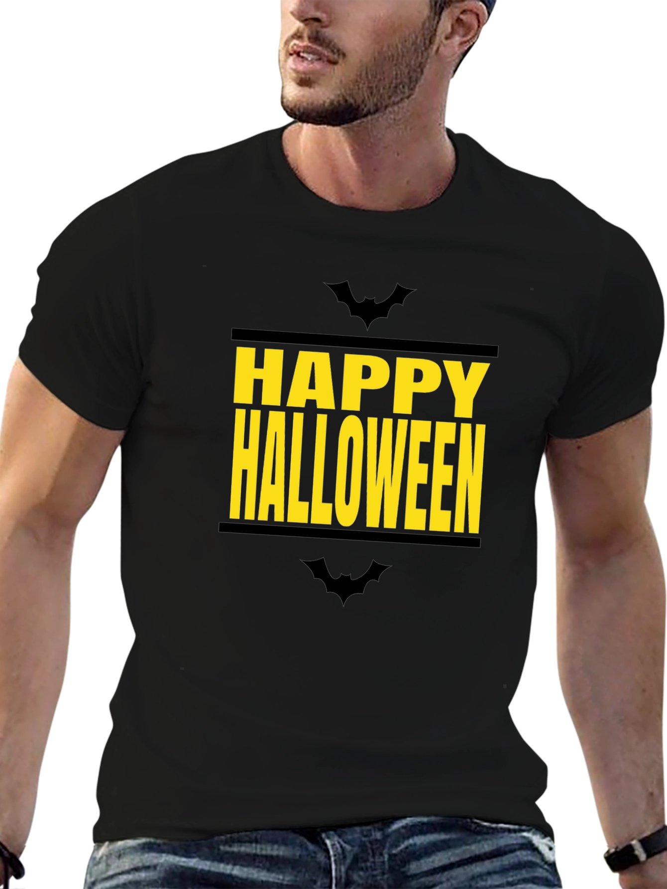 Happy Halloween Graphic Tee - Black